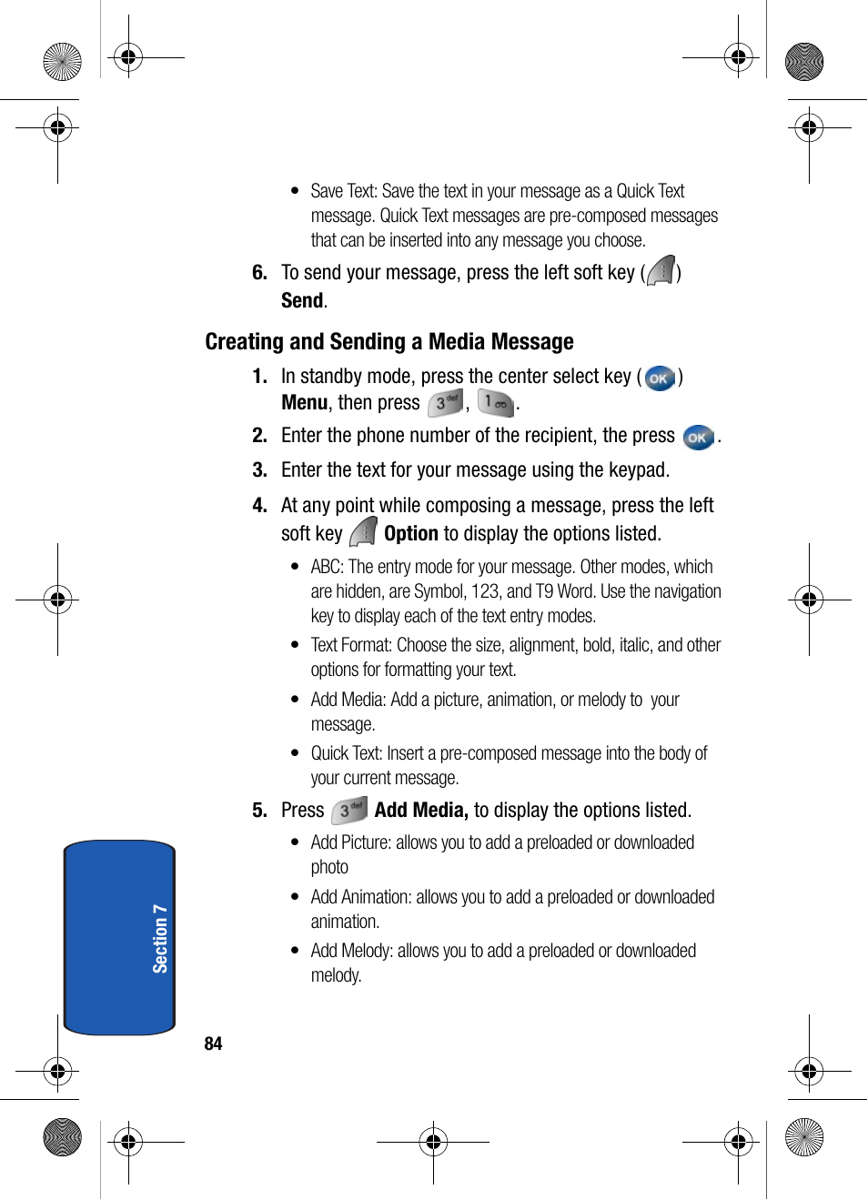 Creating and sending a media message | Samsung SCH-A570ZSVXAR User Manual | Page 84 / 194