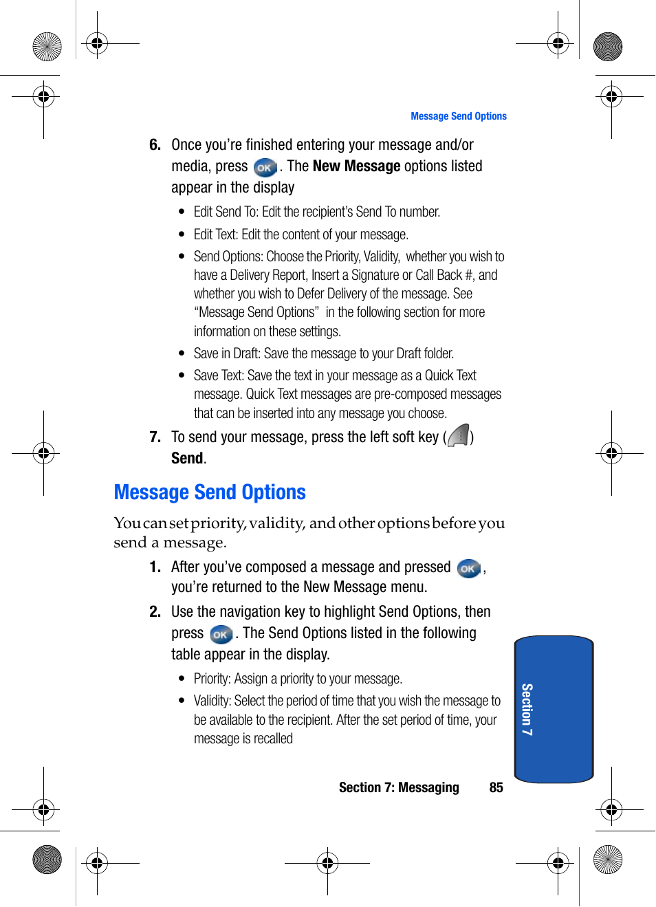 Message send options | Samsung SCH-A570ZSVXAR User Manual | Page 85 / 194