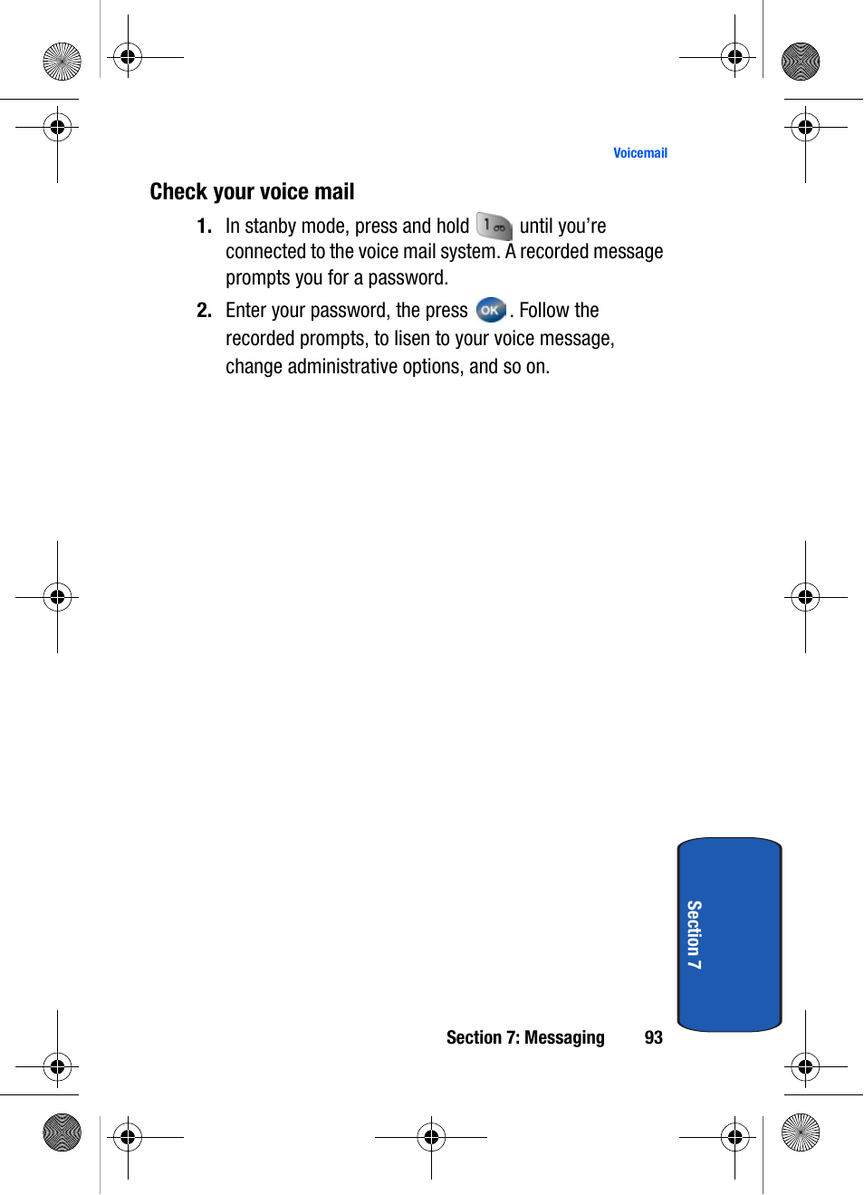 Check your voice mail | Samsung SCH-A570ZSVXAR User Manual | Page 93 / 194