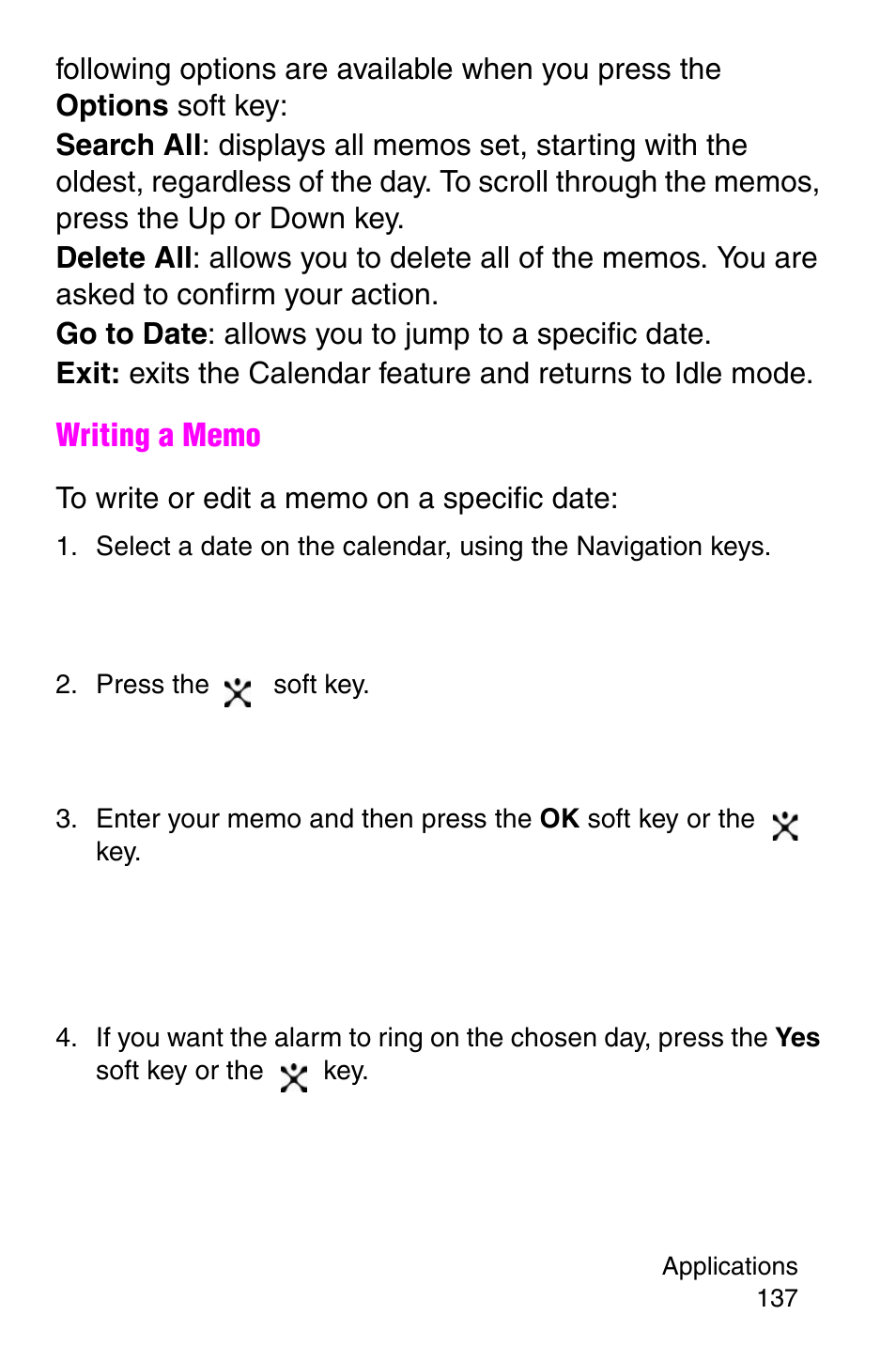 Press the soft key | Samsung SGH-E317CSACIN User Manual | Page 137 / 224