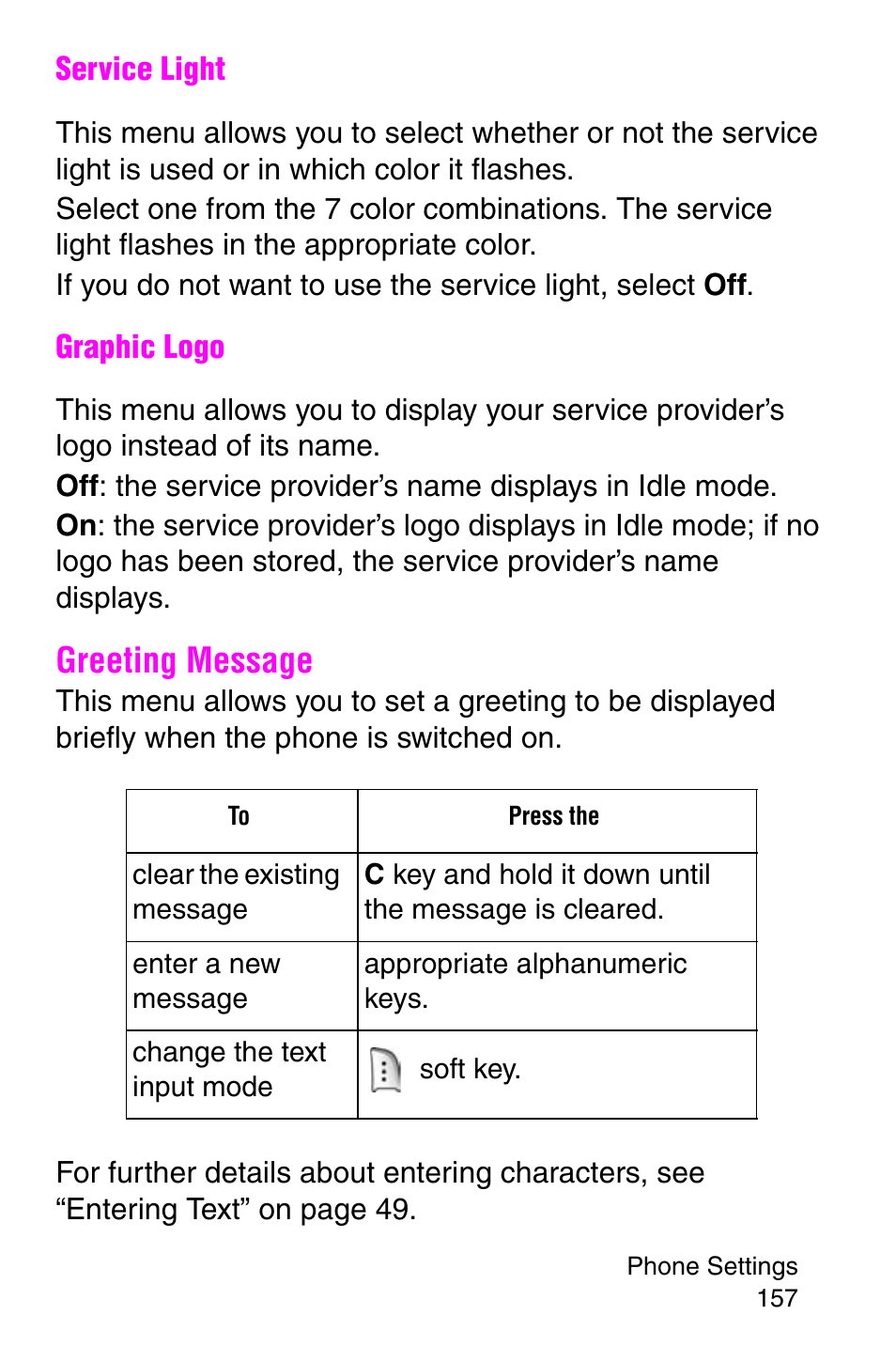 Greeting message | Samsung SGH-E317CSACIN User Manual | Page 157 / 224