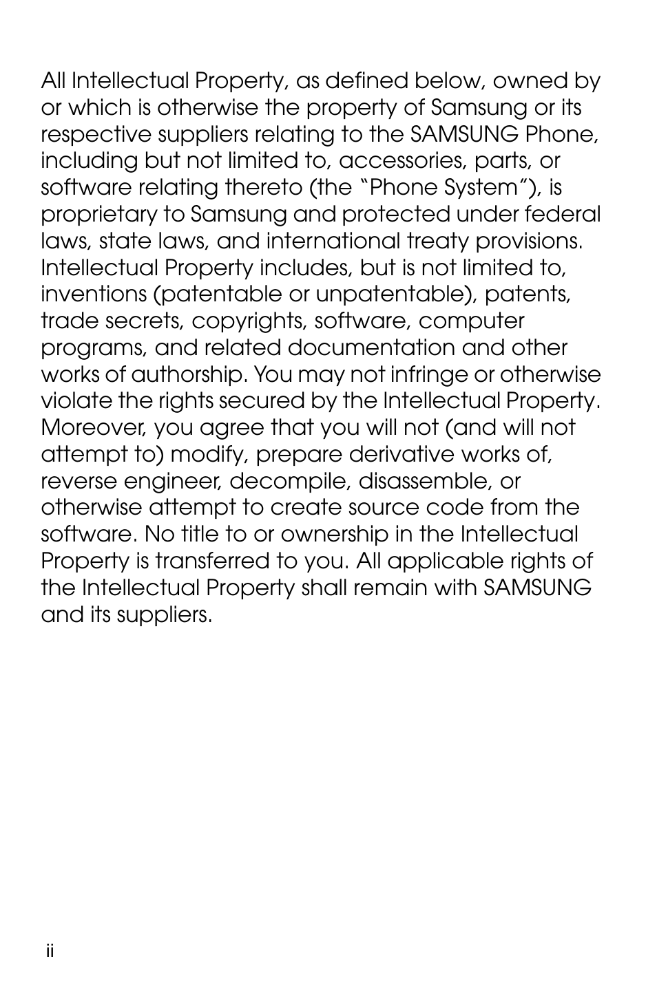 Intellectual property | Samsung SGH-E317CSACIN User Manual | Page 2 / 224