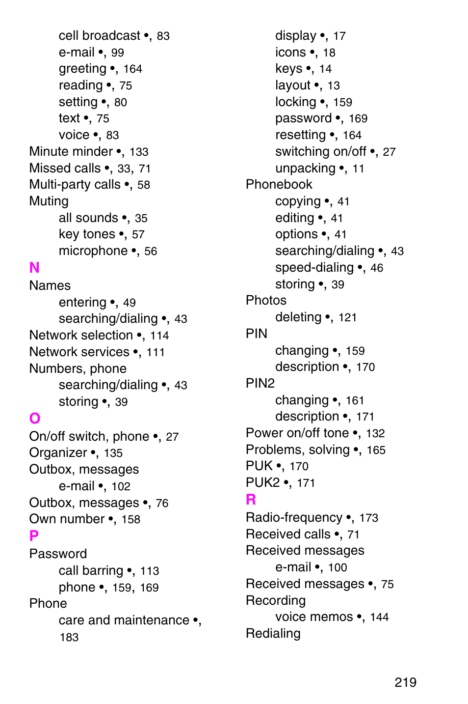 Samsung SGH-E317CSACIN User Manual | Page 219 / 224