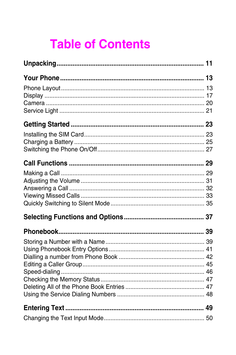 Samsung SGH-E317CSACIN User Manual | Page 5 / 224
