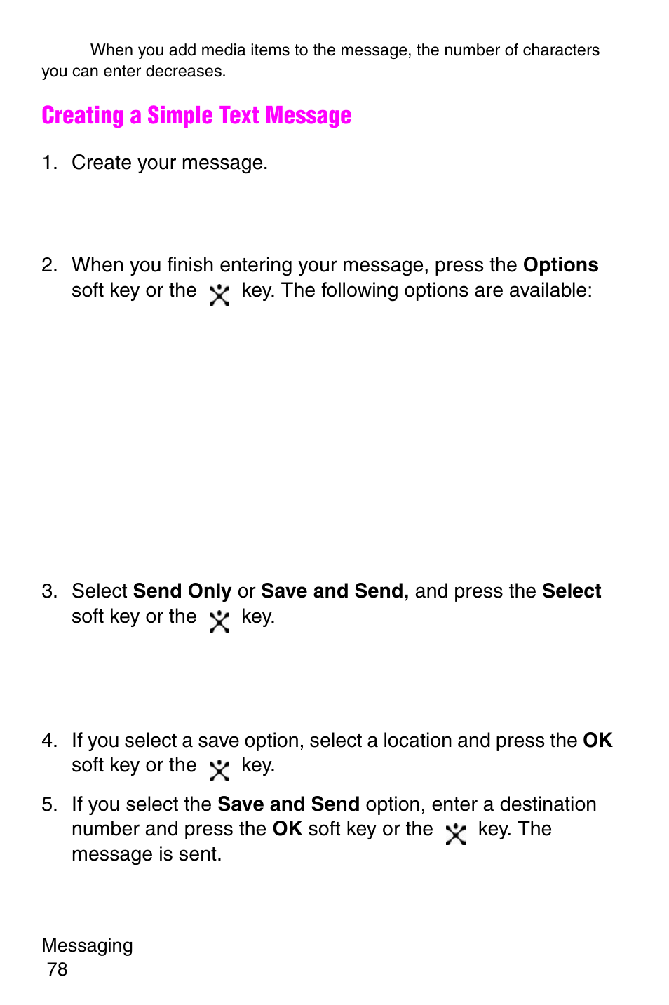 Create your message, Creating a simple text message | Samsung SGH-E317CSACIN User Manual | Page 78 / 224