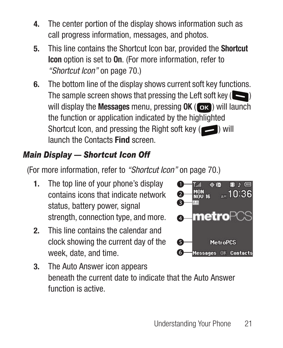 Main display — shortcut icon off | Samsung SCH-R100DBAMTR User Manual | Page 25 / 132