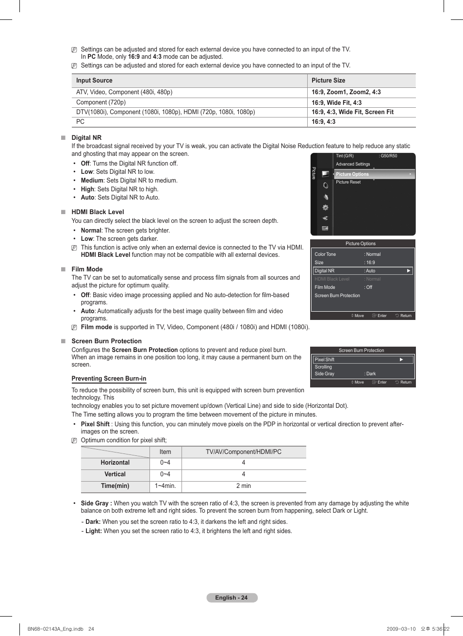 Samsung PN50B540S3FXZA User Manual | Page 24 / 103