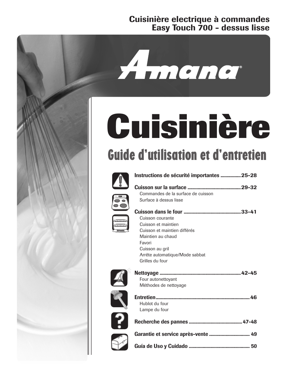 Cuisinière, Guide d’utilisation et d’entretien | Amana 8113P598-60 User Manual | Page 25 / 76