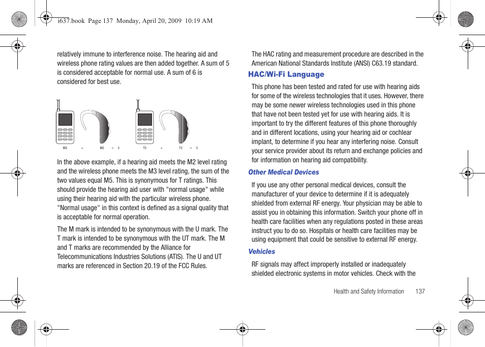 Hac/wi-fi language | Samsung SGH-I637MAAATT User Manual | Page 141 / 158