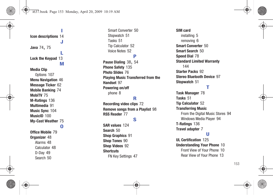 Samsung SGH-I637MAAATT User Manual | Page 157 / 158