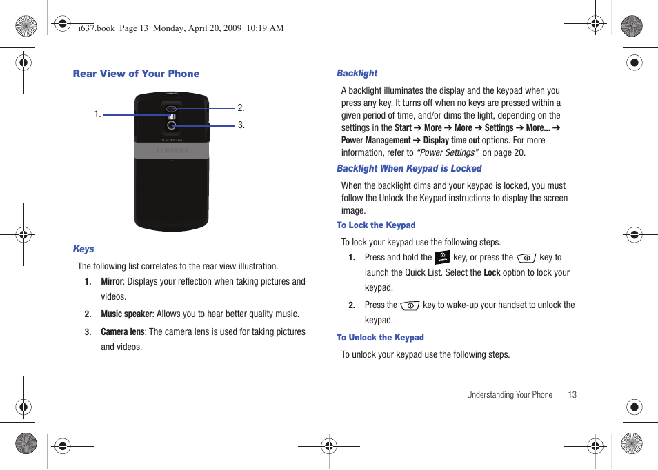 Rear view of your phone | Samsung SGH-I637MAAATT User Manual | Page 17 / 158