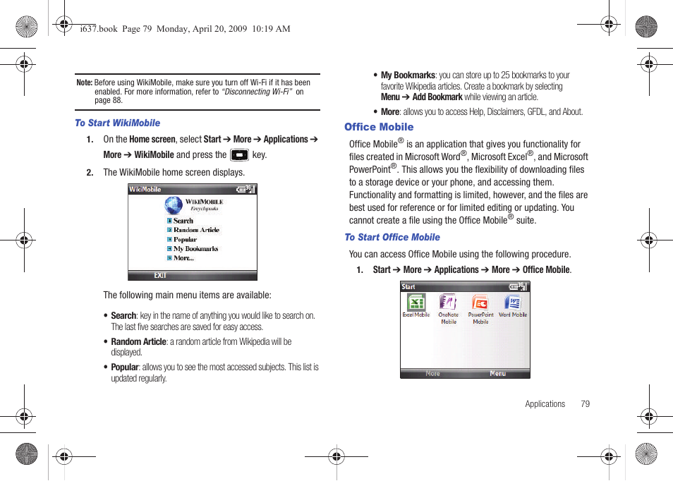 Office mobile | Samsung SGH-I637MAAATT User Manual | Page 83 / 158