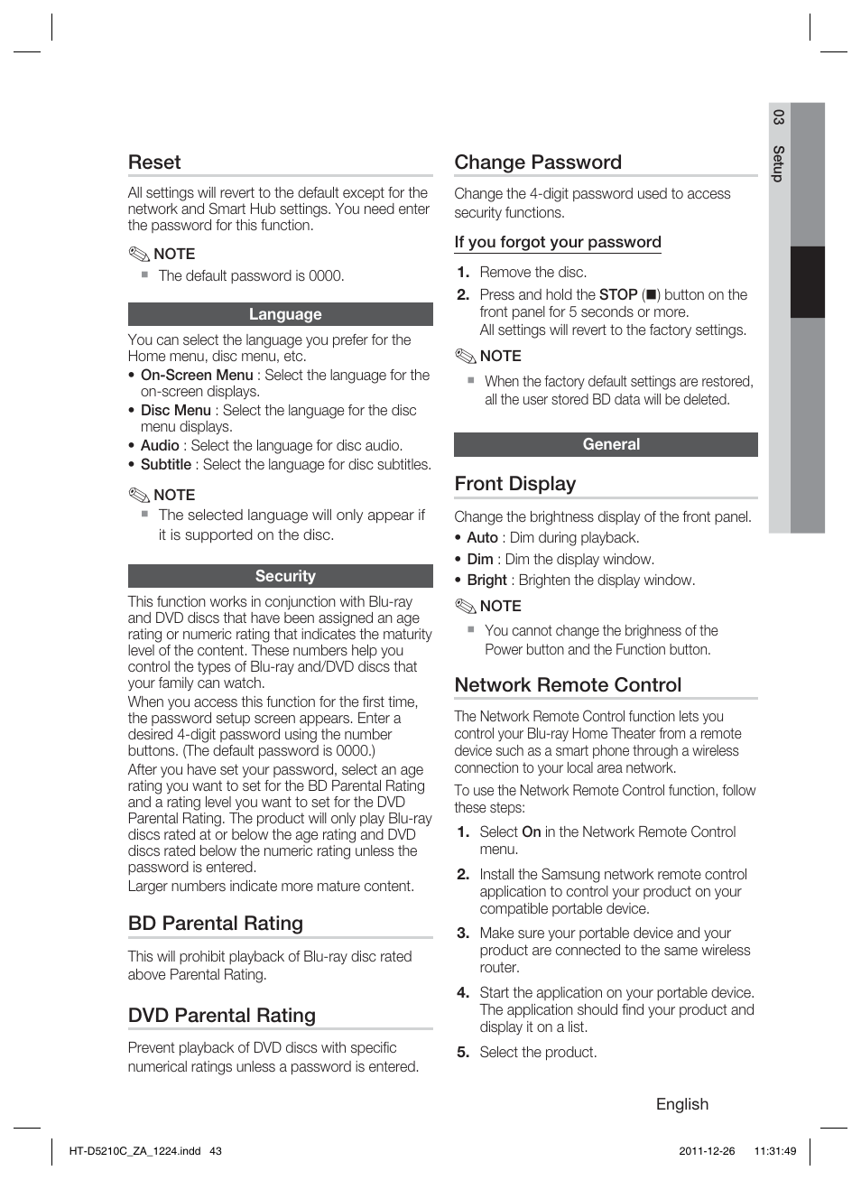 Samsung HT-D5210C-ZA User Manual | Page 43 / 85
