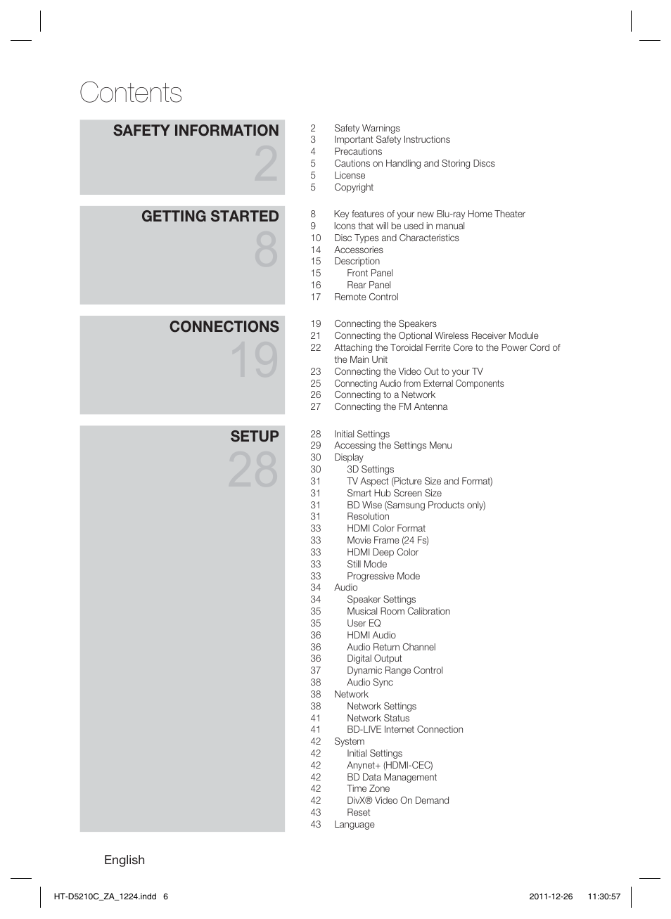 Samsung HT-D5210C-ZA User Manual | Page 6 / 85