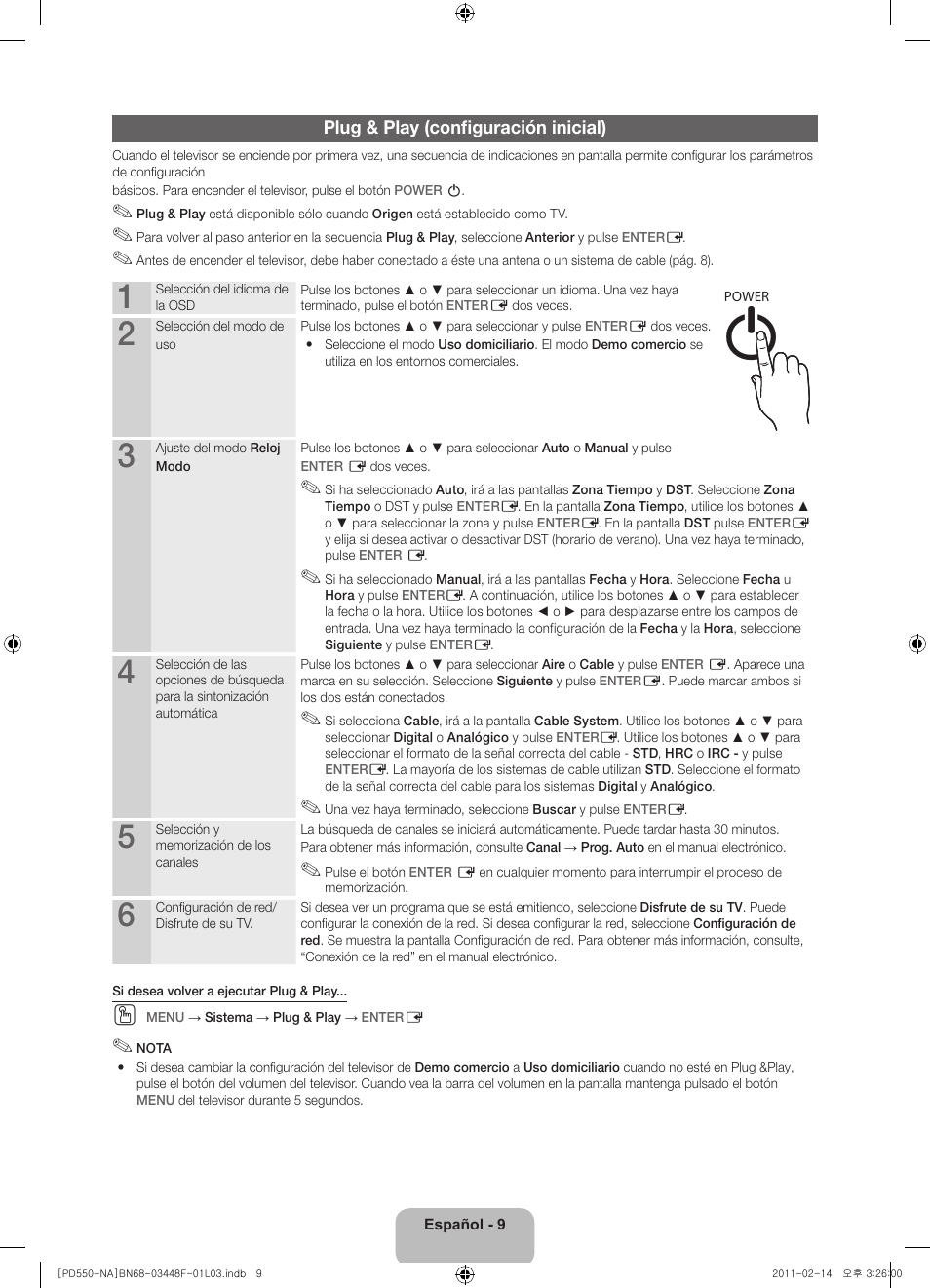 Info guide | Samsung PN64D550C1FXZA User Manual | Page 29 / 61