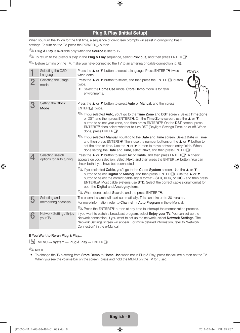 Info guide | Samsung PN64D550C1FXZA User Manual | Page 9 / 61