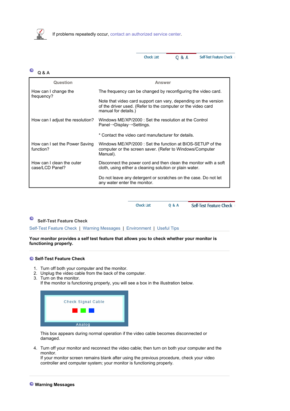 Self-test | Samsung LS19HAKCBQ-XAA User Manual | Page 41 / 52