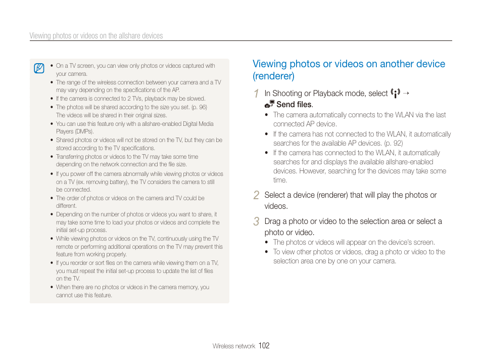 Viewing photos or videos on another device, Renderer) …………………………………… 102 | Samsung EC-ST80ZZBPBUS User Manual | Page 103 / 134