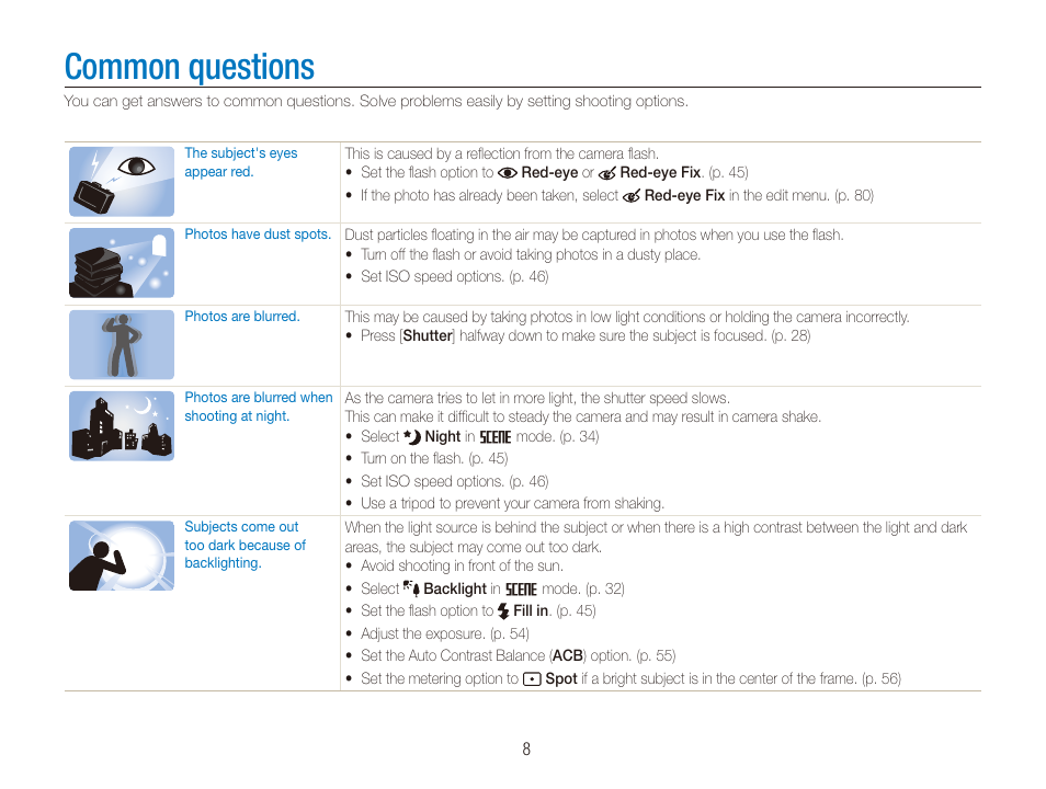 Common questions | Samsung EC-ST80ZZBPBUS User Manual | Page 9 / 134