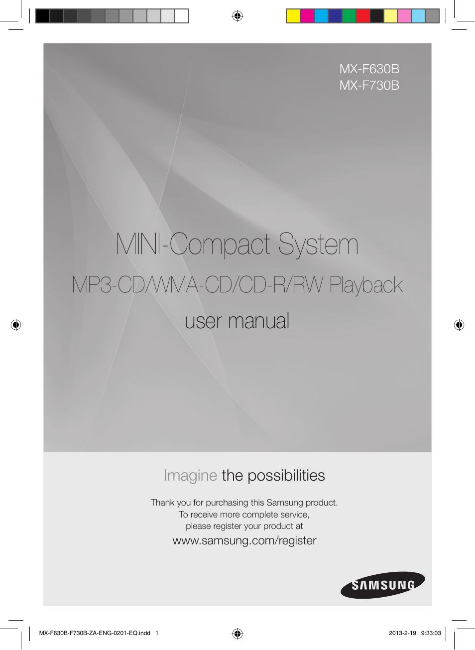 Samsung MX-F630B-ZA User Manual | 19 pages