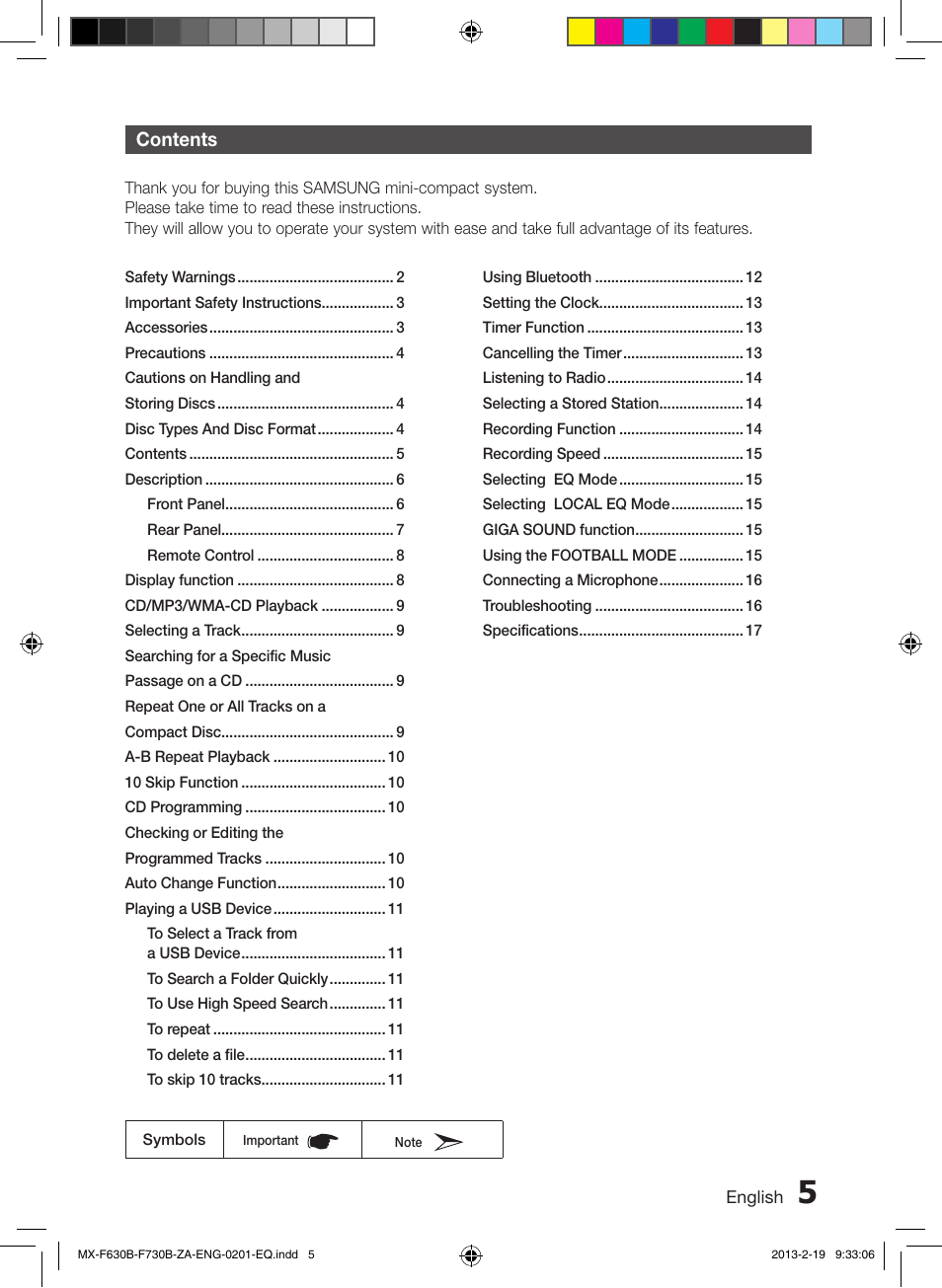 Samsung MX-F630B-ZA User Manual | Page 5 / 19