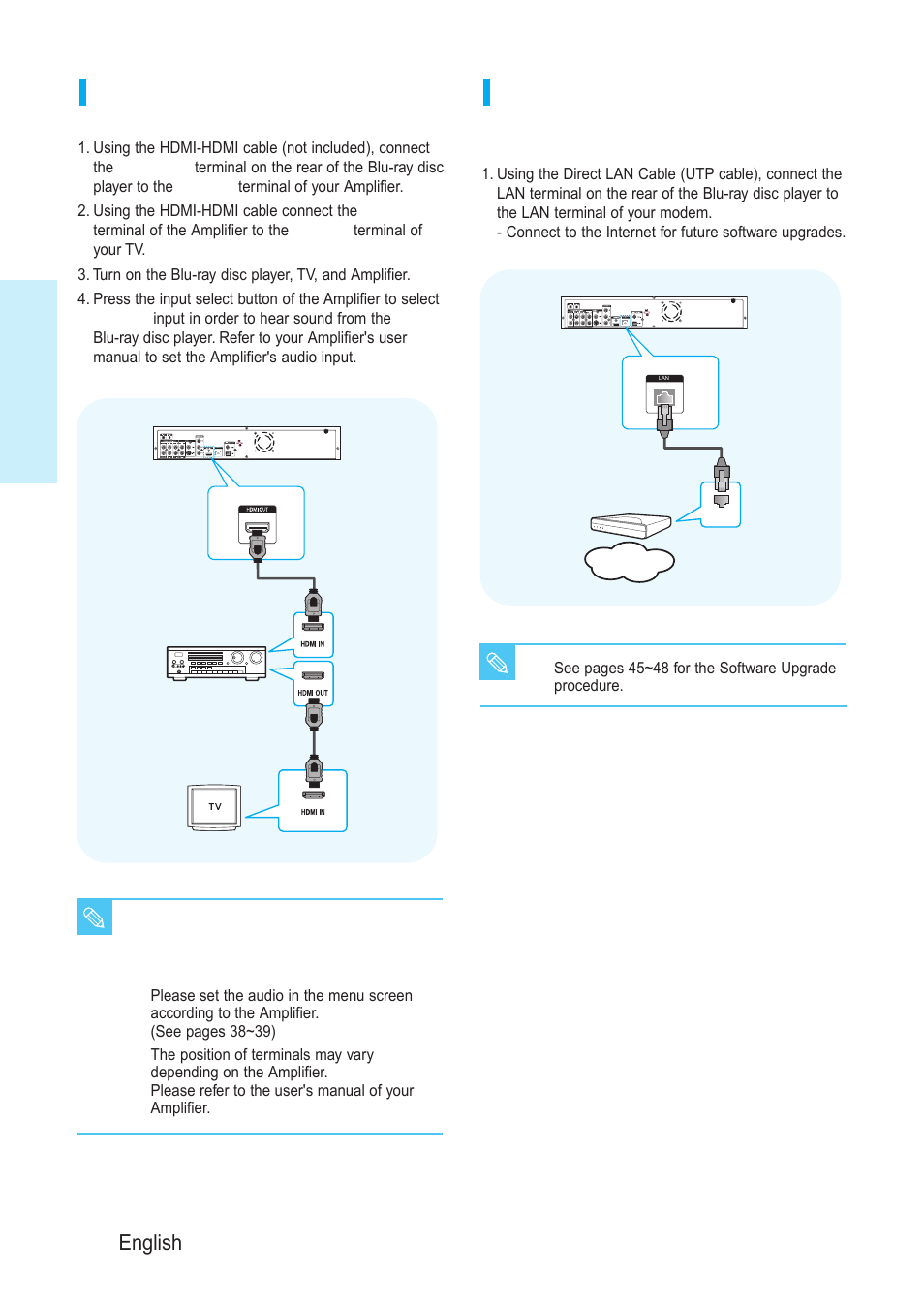 Connecting, 22 - english | Samsung BD-P1200-XAA User Manual | Page 23 / 56