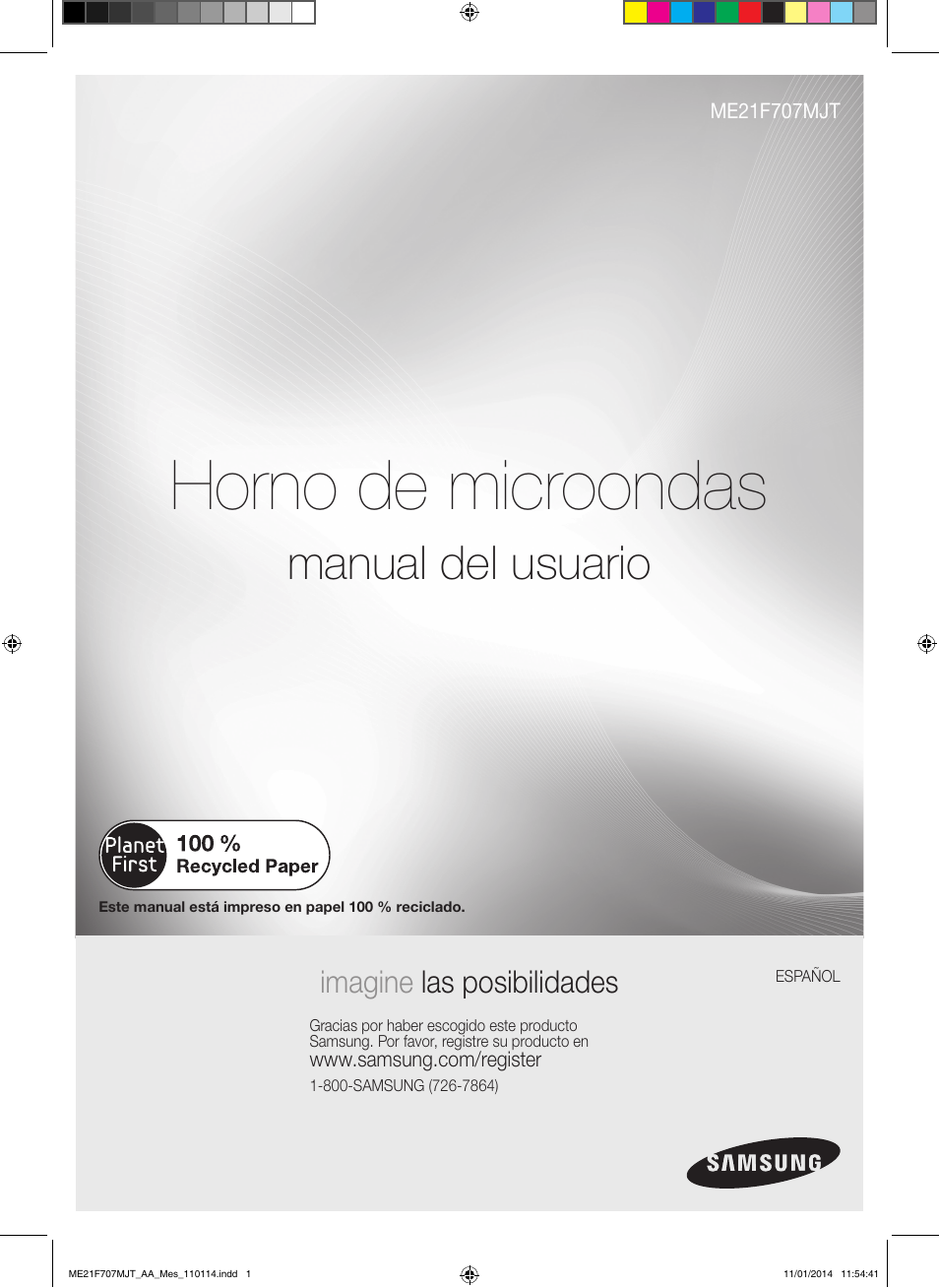 Me21f707mjt_aa_mes_110114, Horno de microondas, Manual del usuario | Imagine las posibilidades | Samsung ME21F707MJT-AA User Manual | Page 27 / 52