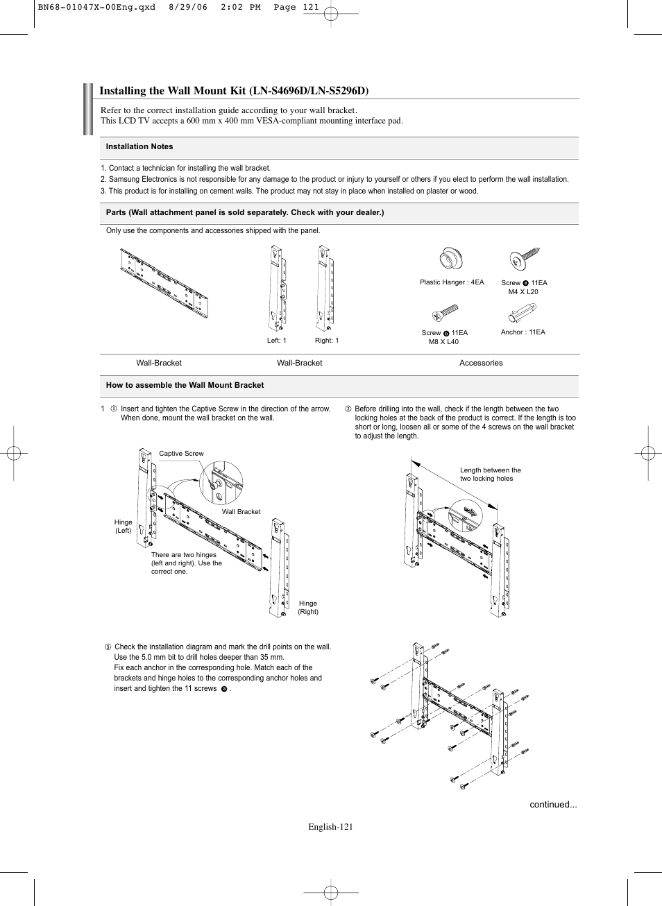 Samsung LNS5296DX-XAA User Manual | Page 123 / 380