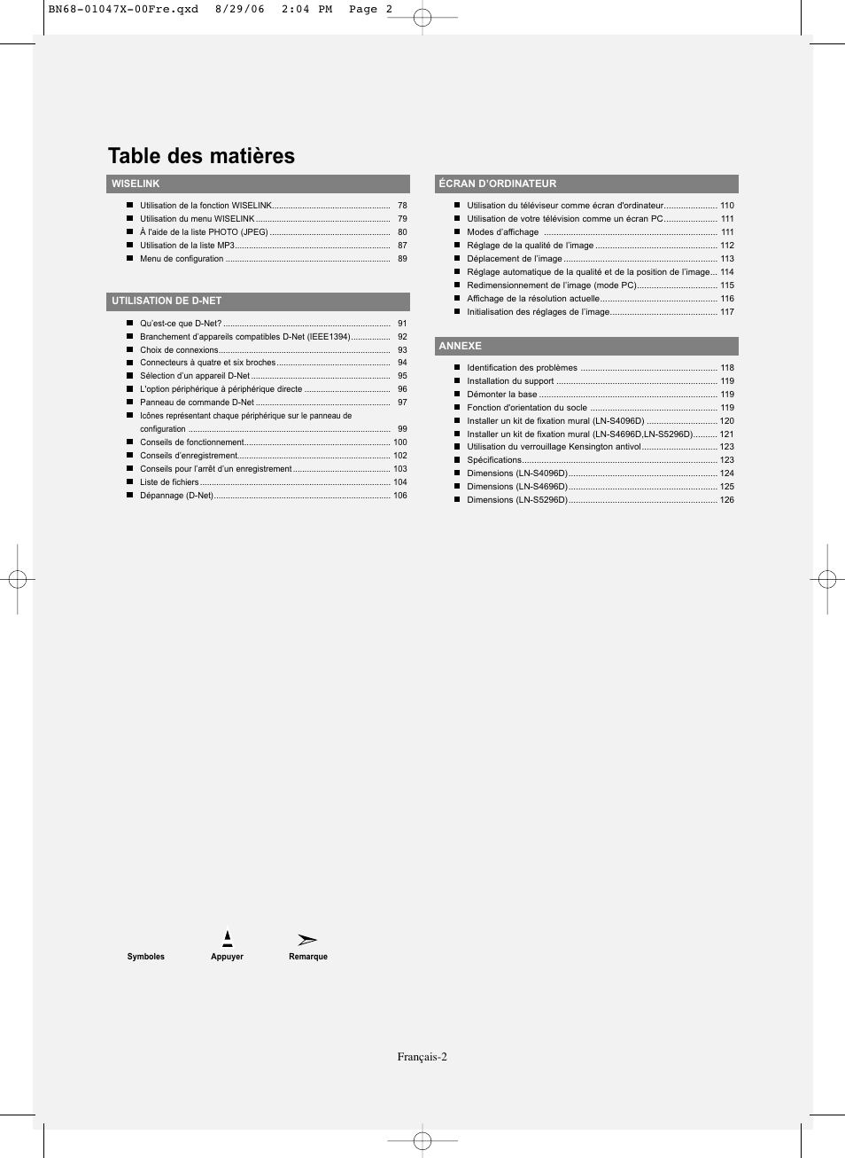 Samsung LNS5296DX-XAA User Manual | Page 130 / 380