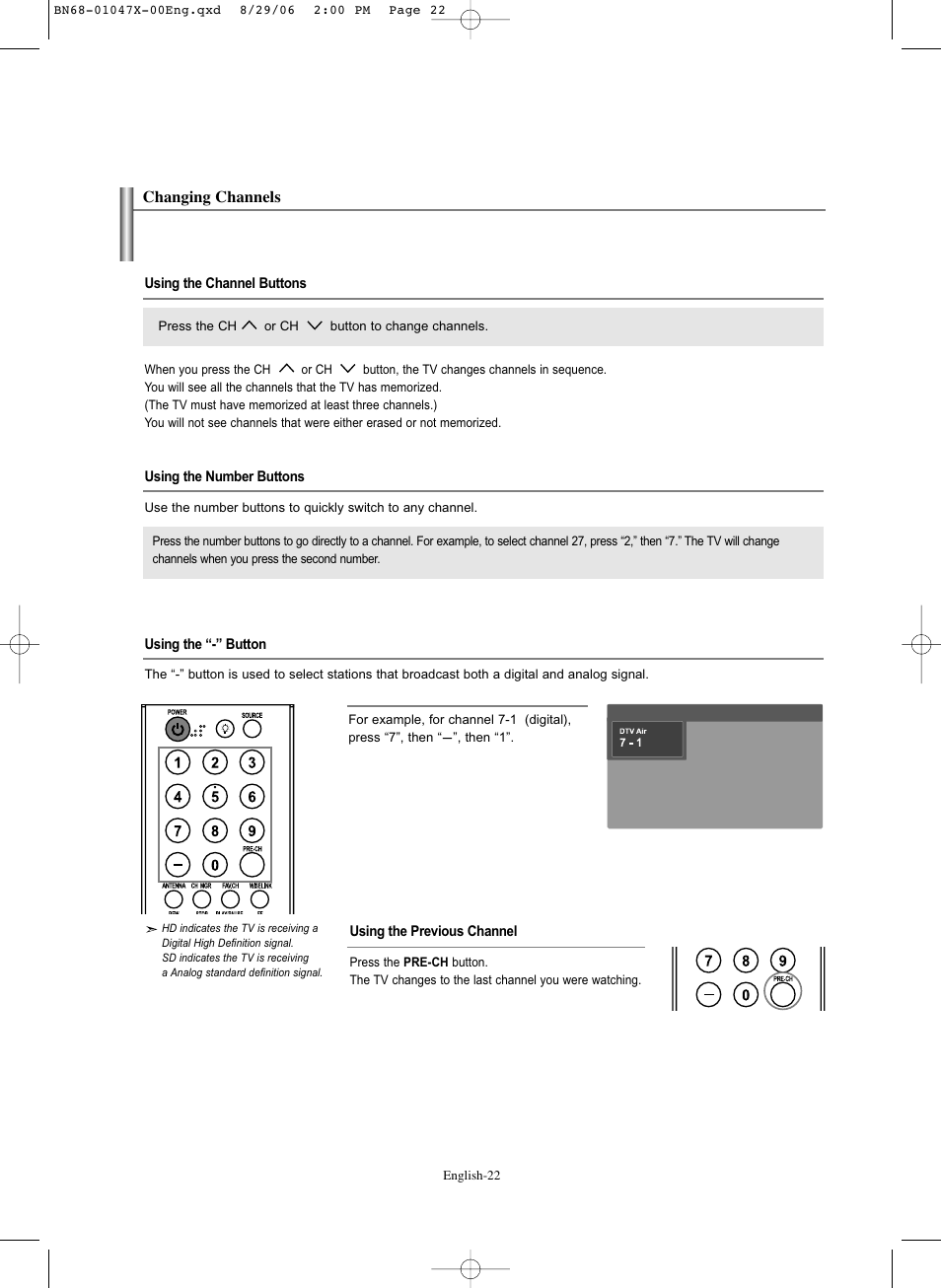 Changing channels | Samsung LNS5296DX-XAA User Manual | Page 24 / 380