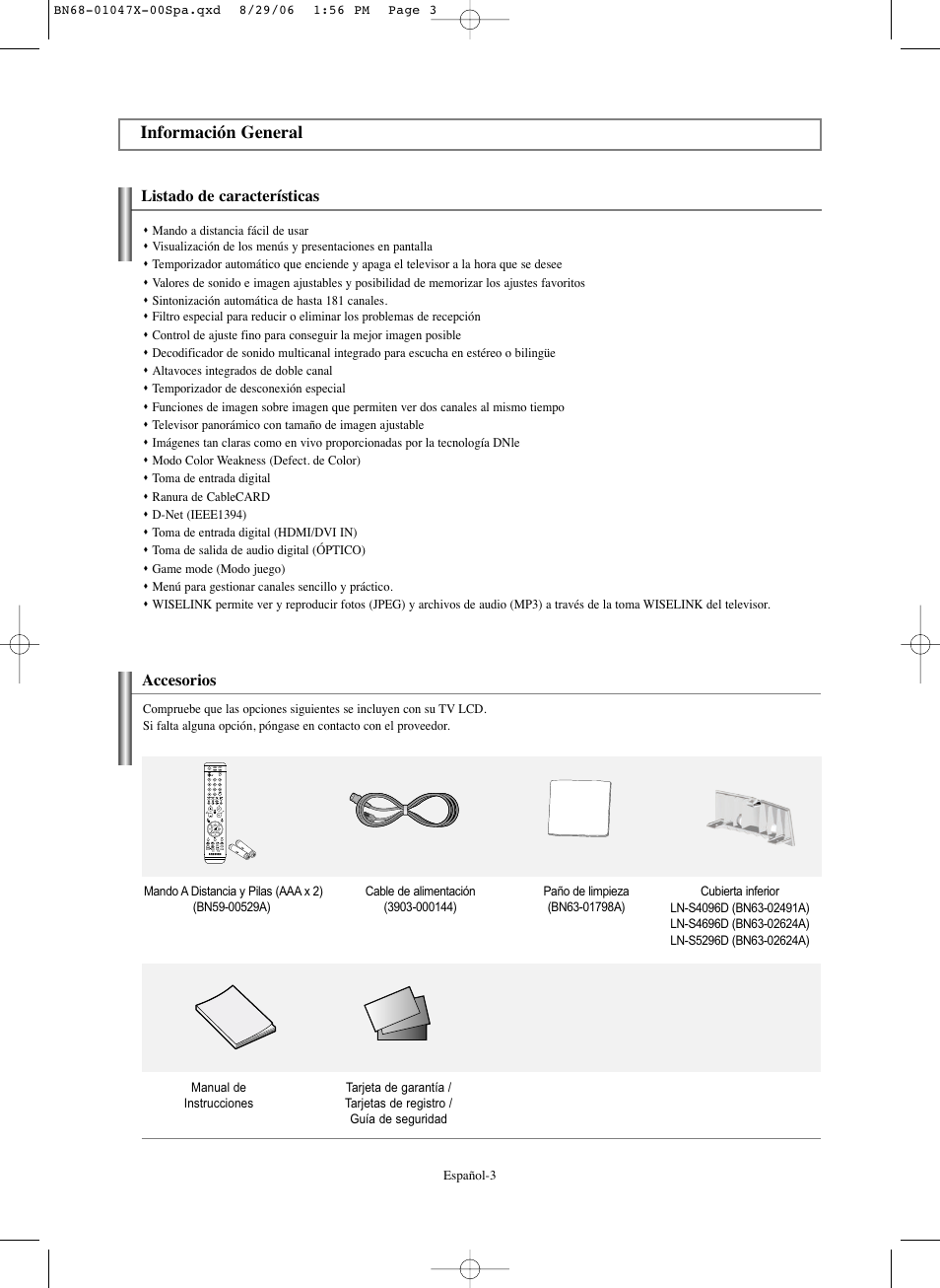 Información general | Samsung LNS5296DX-XAA User Manual | Page 257 / 380