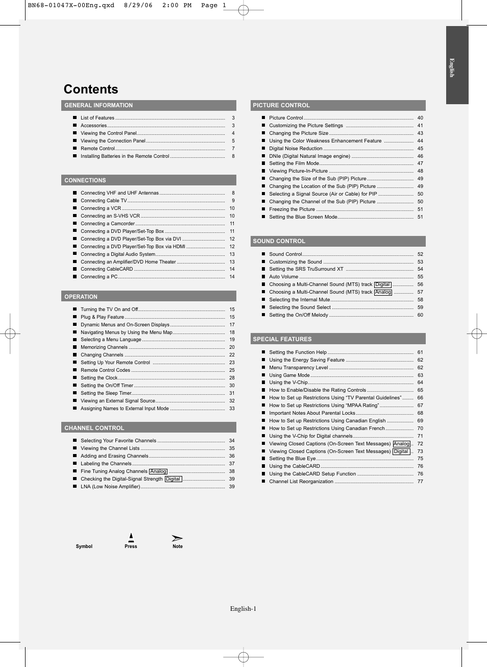 Samsung LNS5296DX-XAA User Manual | Page 3 / 380