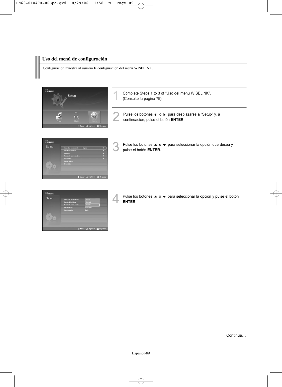 Uso del menú de configuración | Samsung LNS5296DX-XAA User Manual | Page 343 / 380