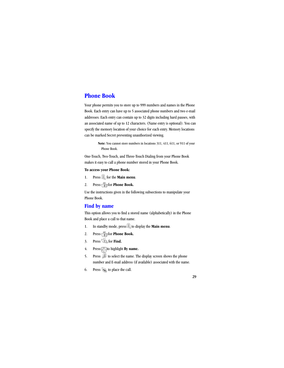Phone book, Find by name | Samsung SCH-A530ZSVXAR User Manual | Page 41 / 134