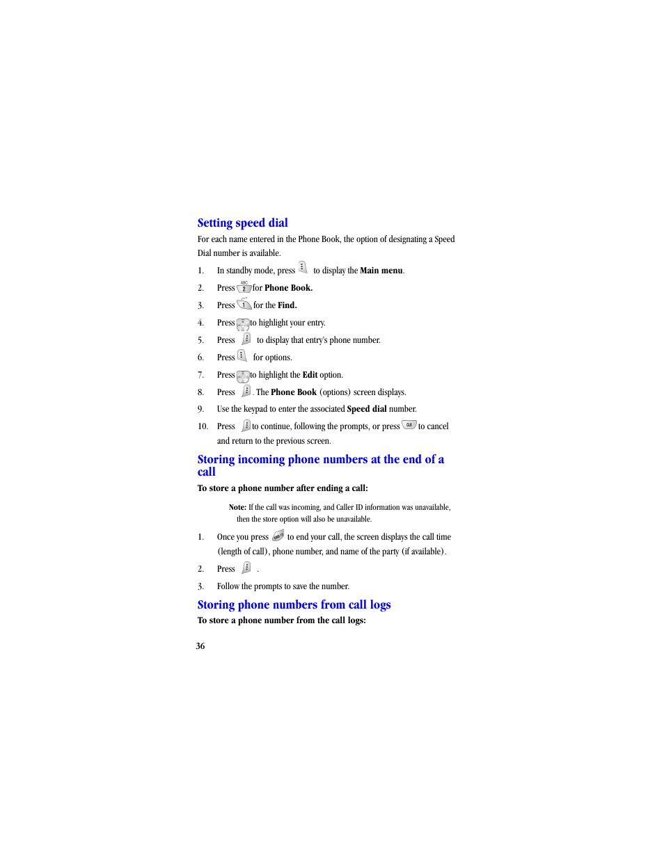 Setting speed dial, Storing phone numbers from call logs | Samsung SCH-A530ZSVXAR User Manual | Page 48 / 134