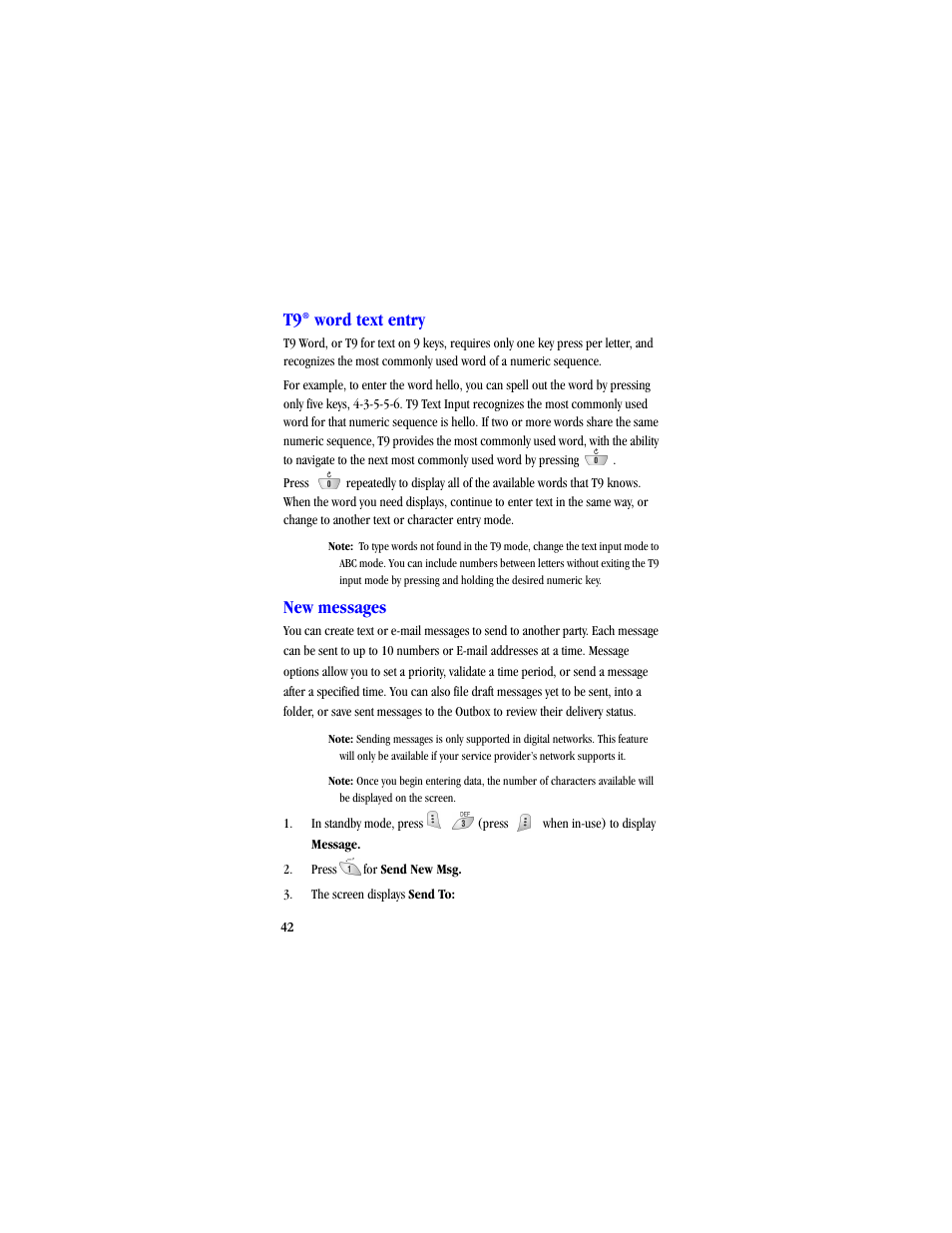 T9® word text entry, New messages, Word text entry | Samsung SCH-A530ZSVXAR User Manual | Page 54 / 134