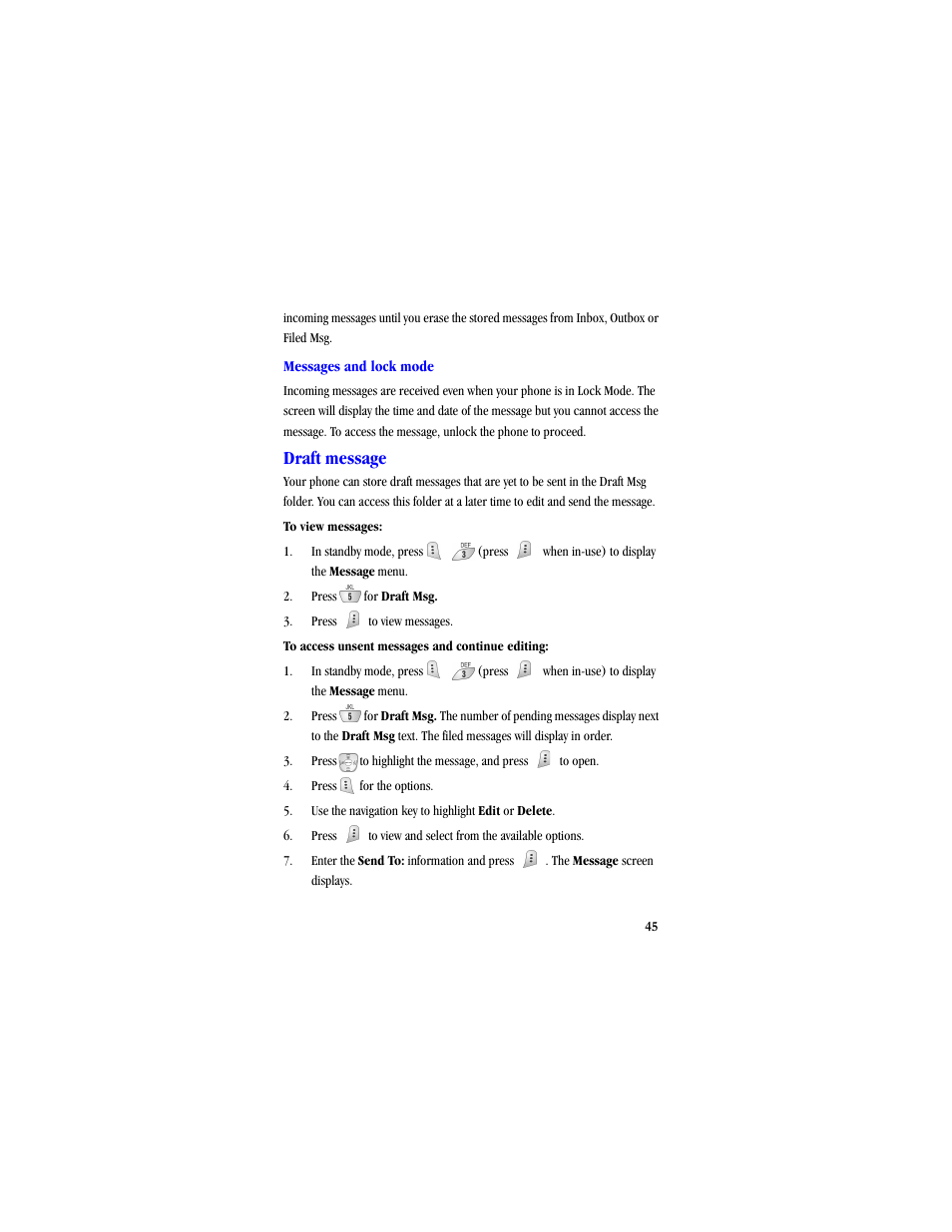 Draft message | Samsung SCH-A530ZSVXAR User Manual | Page 57 / 134