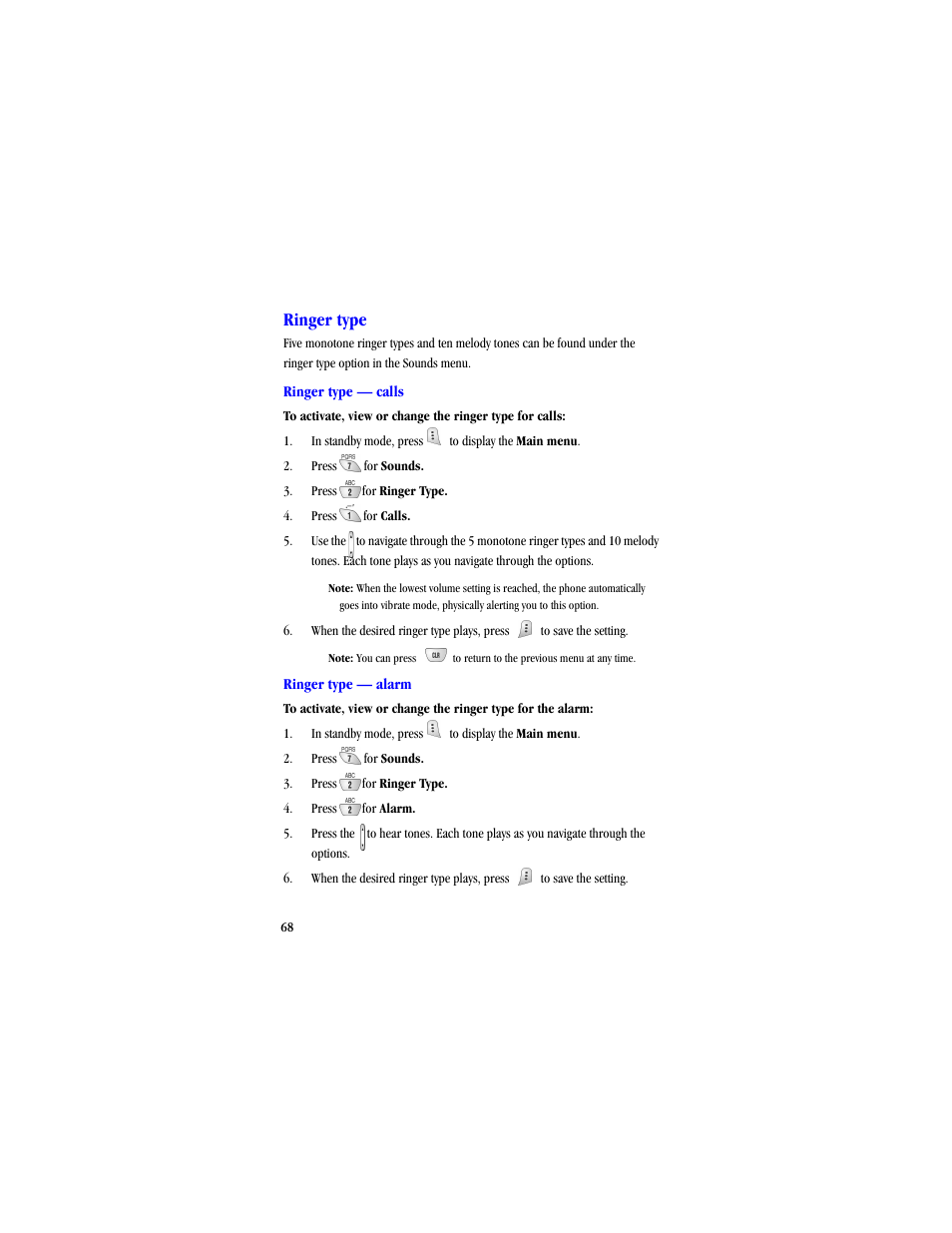 Ringer type | Samsung SCH-A530ZSVXAR User Manual | Page 80 / 134