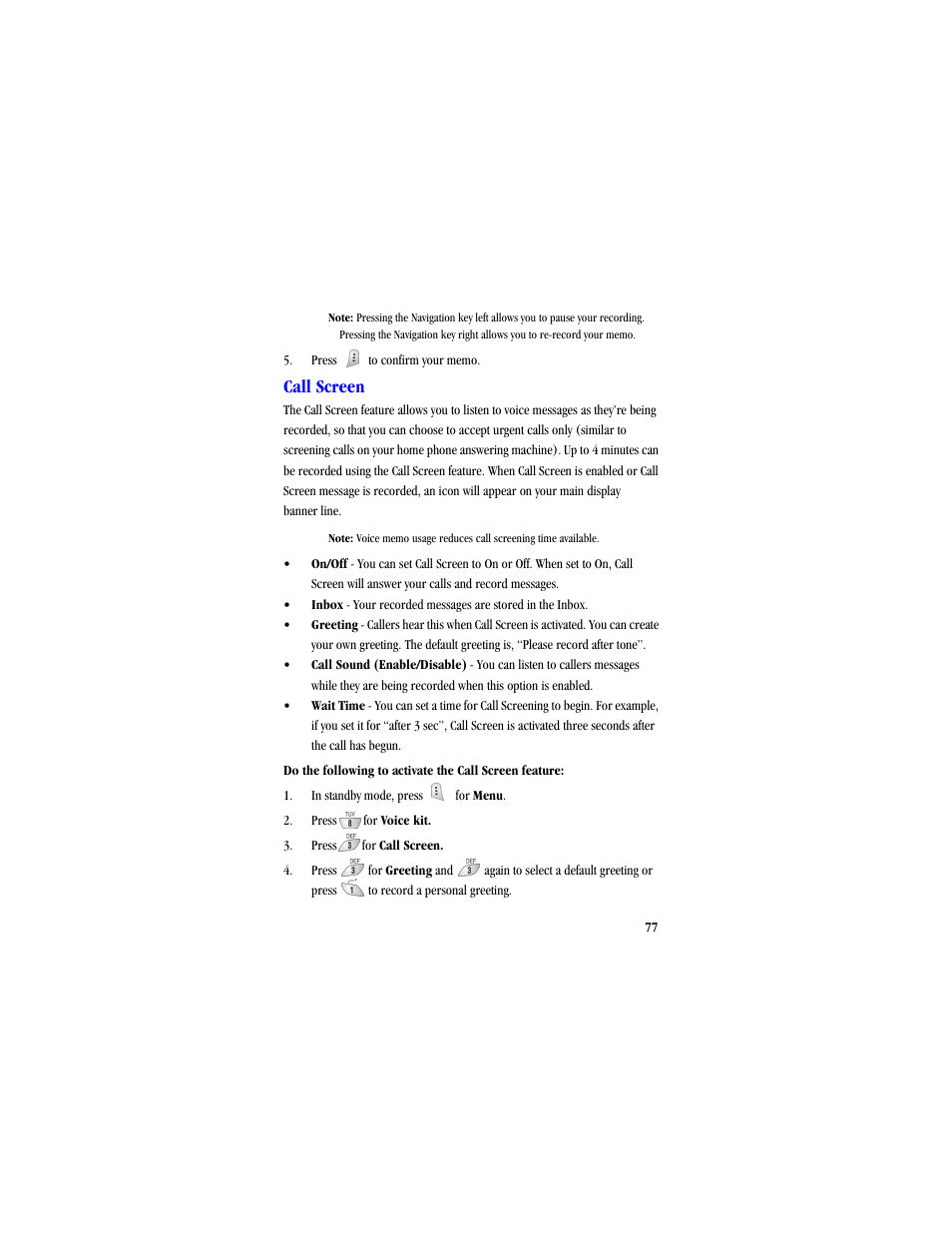 Call screen | Samsung SCH-A530ZSVXAR User Manual | Page 89 / 134