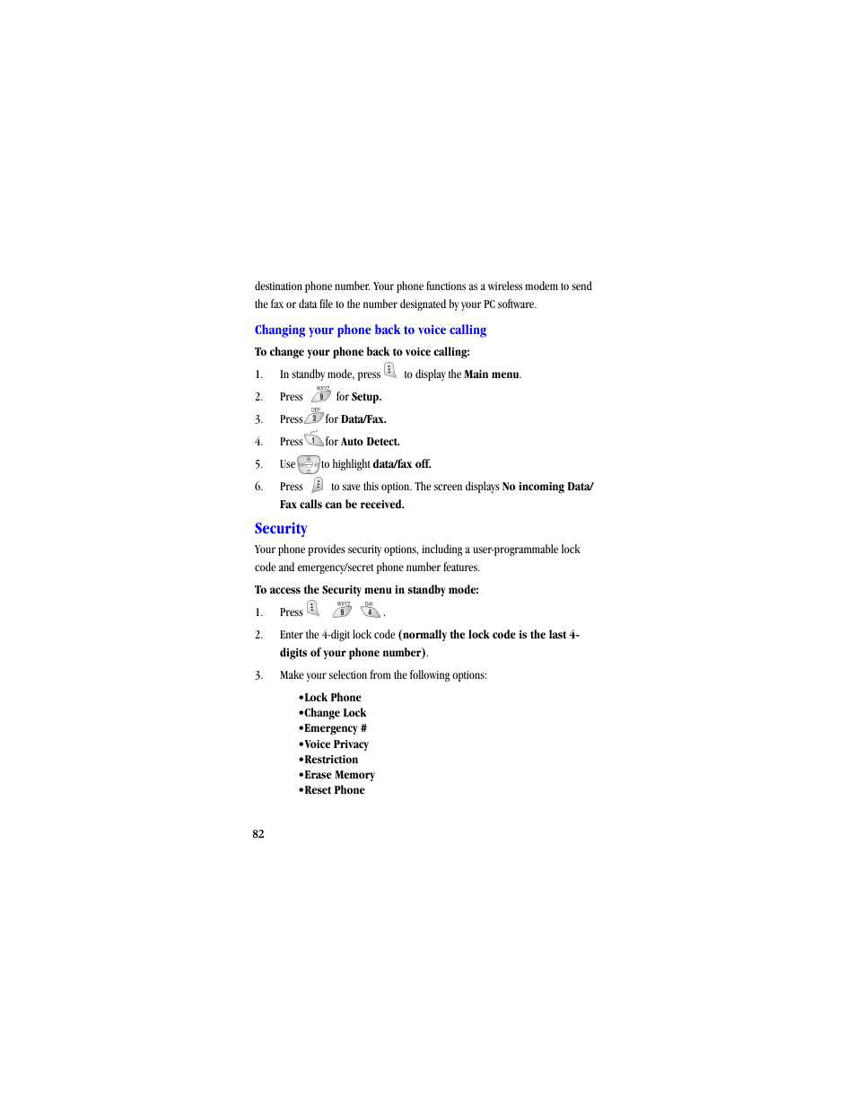 Security | Samsung SCH-A530ZSVXAR User Manual | Page 94 / 134