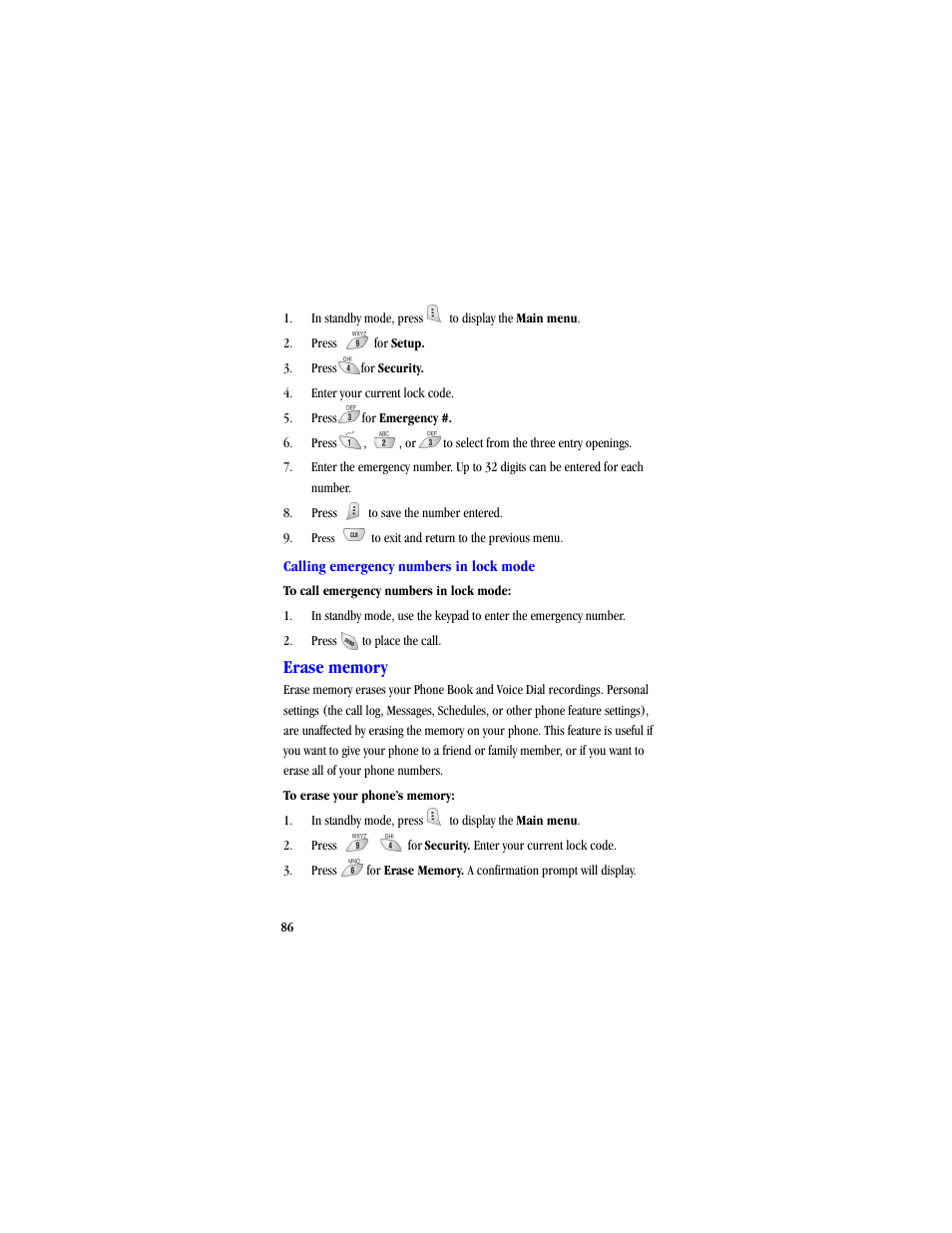 Erase memory | Samsung SCH-A530ZSVXAR User Manual | Page 98 / 134