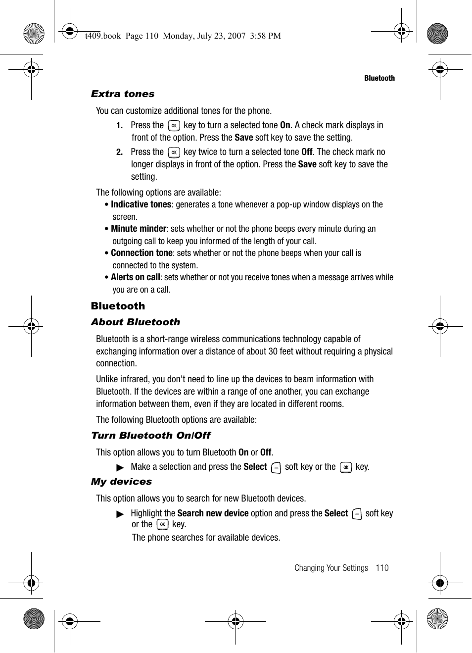 Bluetooth | Samsung SGH-T409MBATMB User Manual | Page 113 / 162