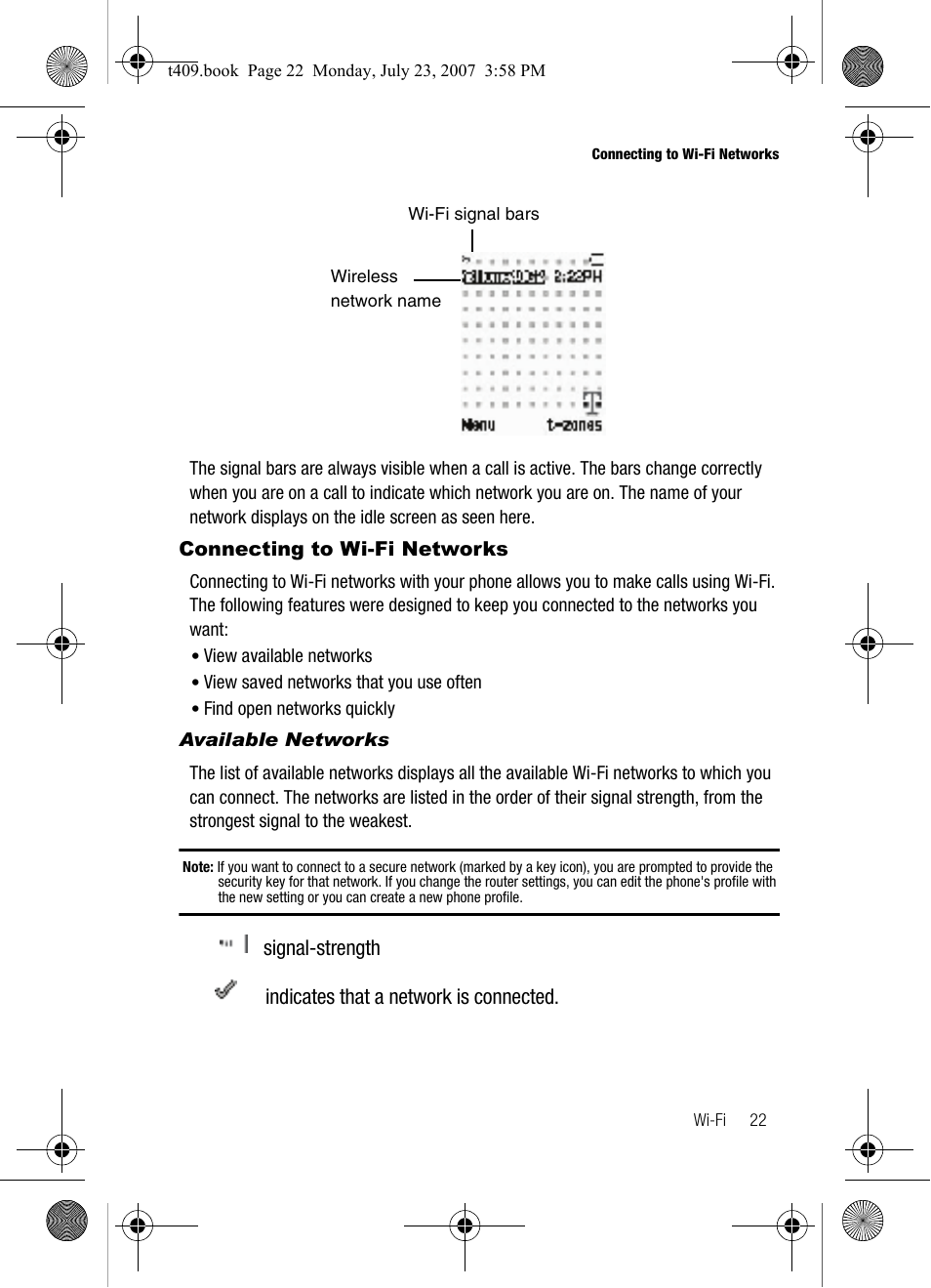 Connecting to wi-fi networks | Samsung SGH-T409MBATMB User Manual | Page 25 / 162