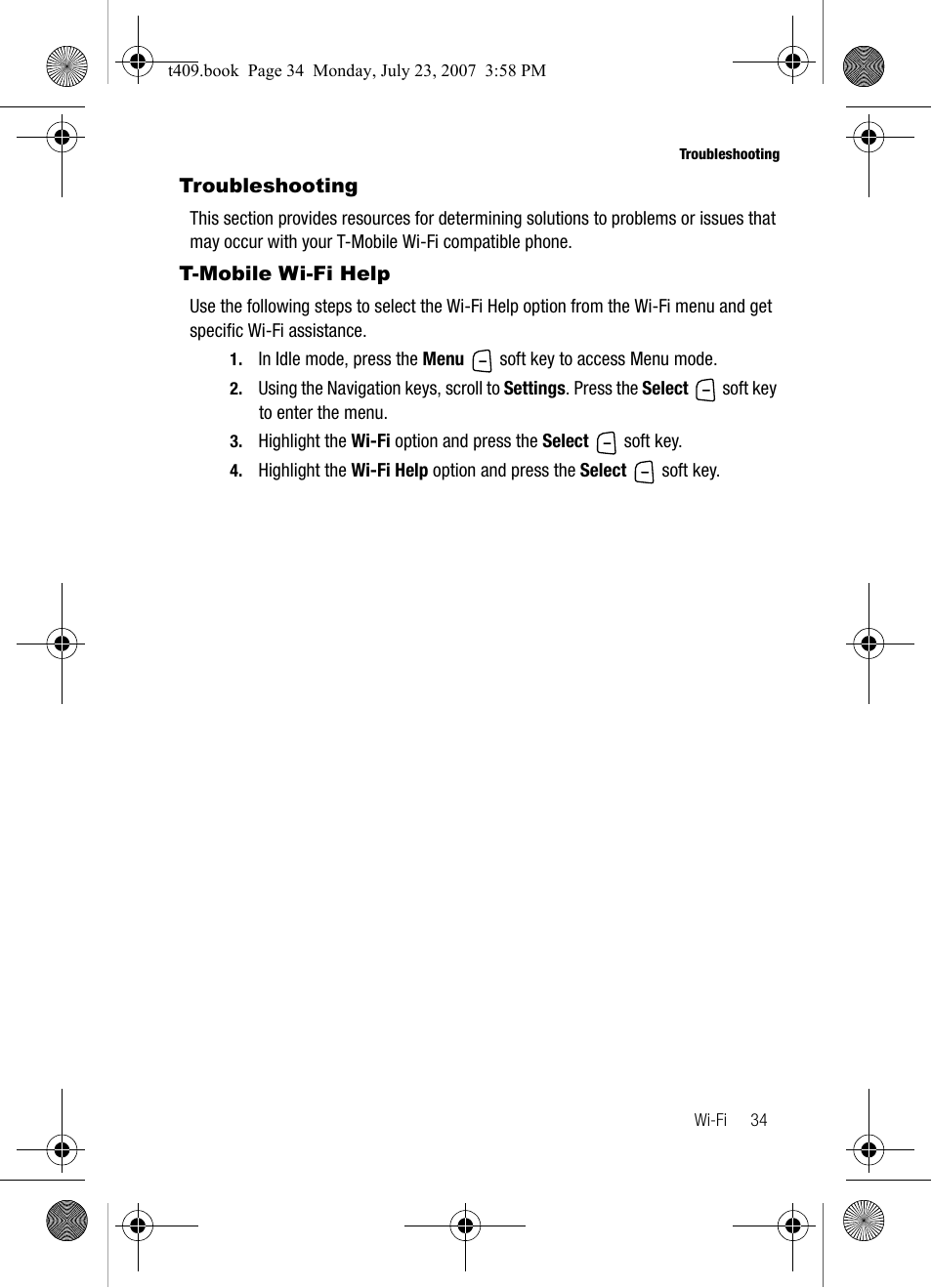 Troubleshooting, T-mobile wi-fi help | Samsung SGH-T409MBATMB User Manual | Page 37 / 162