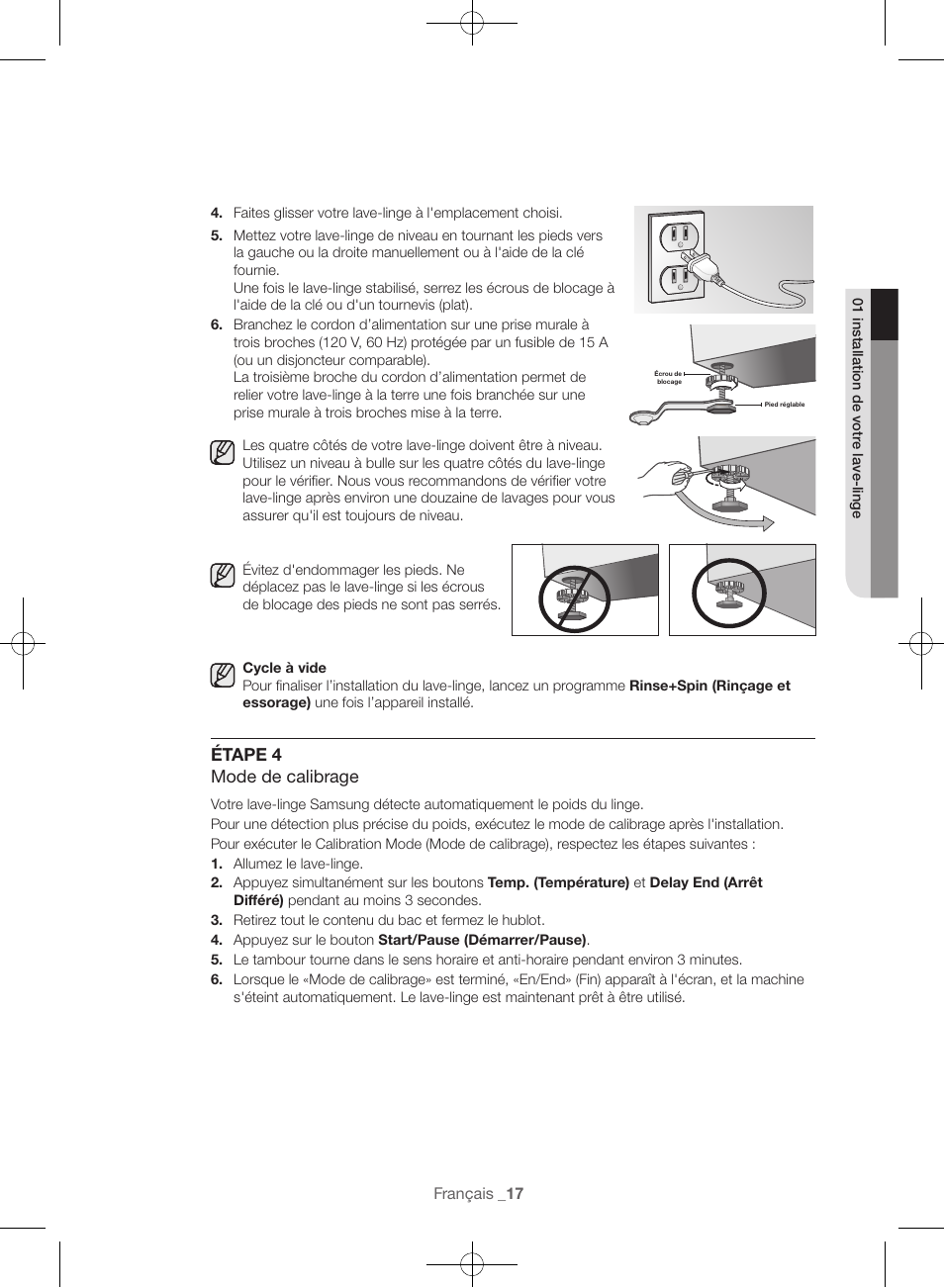 Étape 4 mode de calibrage | Samsung WF45H6300AW-A2 User Manual | Page 65 / 144
