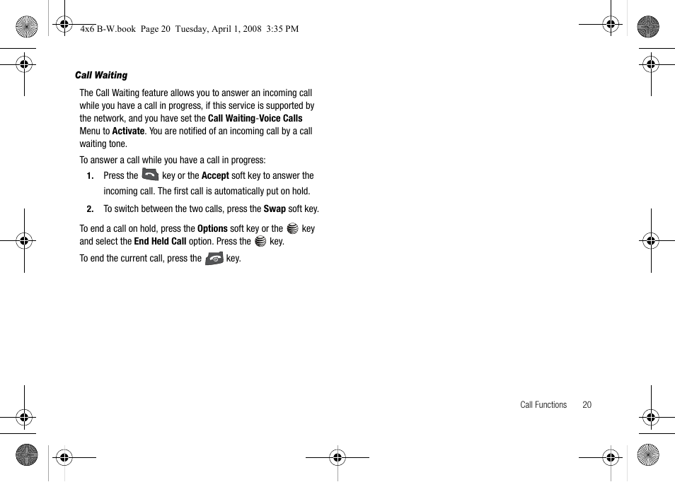 Call waiting | Samsung SGH-A227HAAATT User Manual | Page 23 / 102