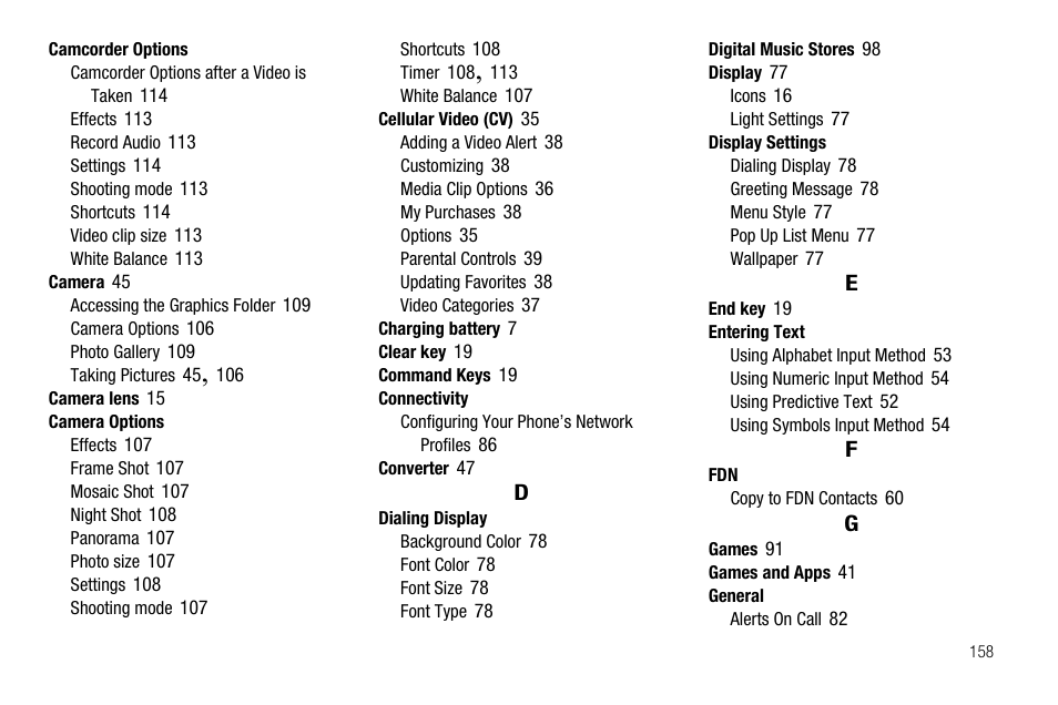 Samsung SGH-A637CWAATT User Manual | Page 161 / 166