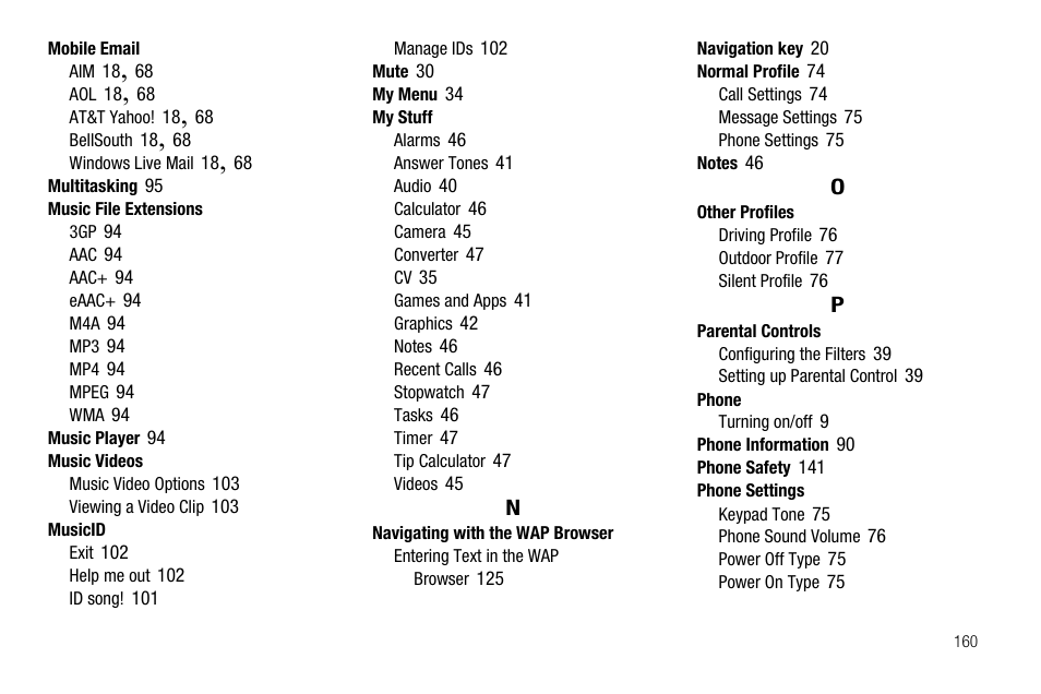 Samsung SGH-A637CWAATT User Manual | Page 163 / 166