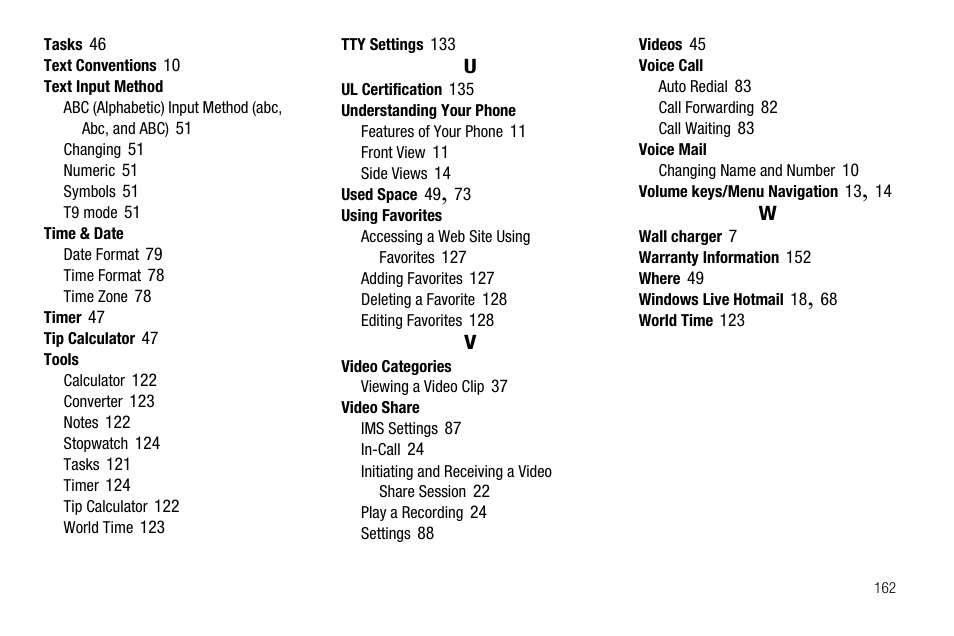 Samsung SGH-A637CWAATT User Manual | Page 165 / 166