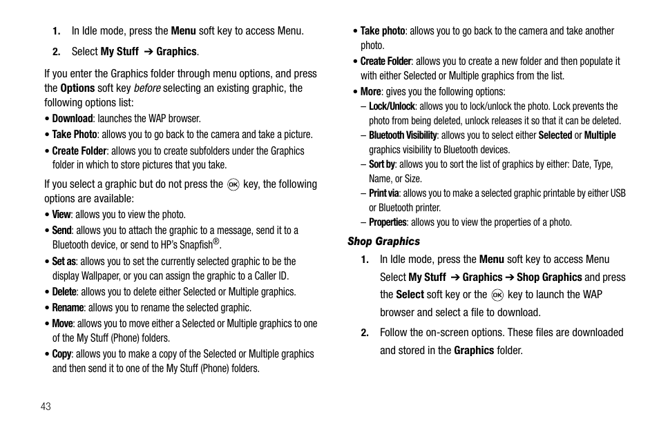 Shop graphics | Samsung SGH-A637CWAATT User Manual | Page 46 / 166